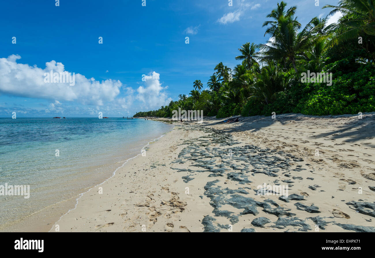 Dravuni Island est situé à Fidji et est une carte postale de l'île tropical parfait avec ses plages parfaites et chaleureux habitants. Banque D'Images