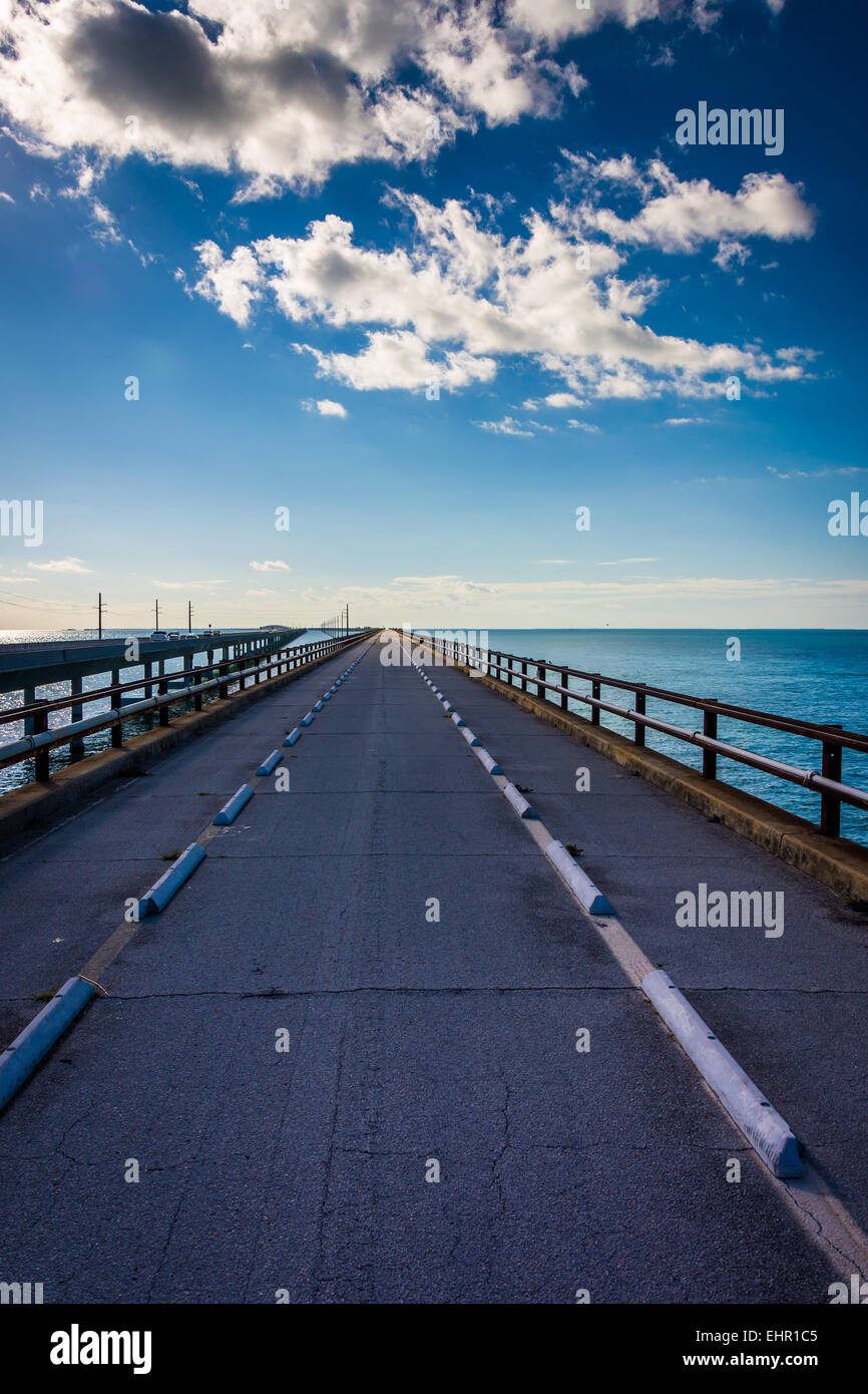 L'ancien Seven Mile Bridge, sur la route d'outre-mer à Marathon, Floride. Banque D'Images