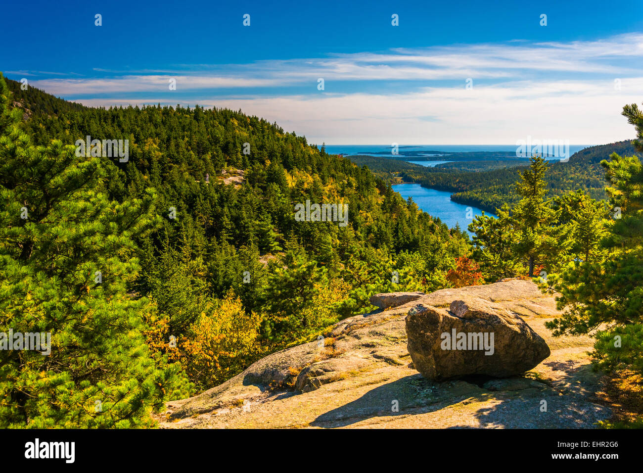 Vue depuis le Nord, Bulle dans l'Acadia National Park, Maine. Banque D'Images