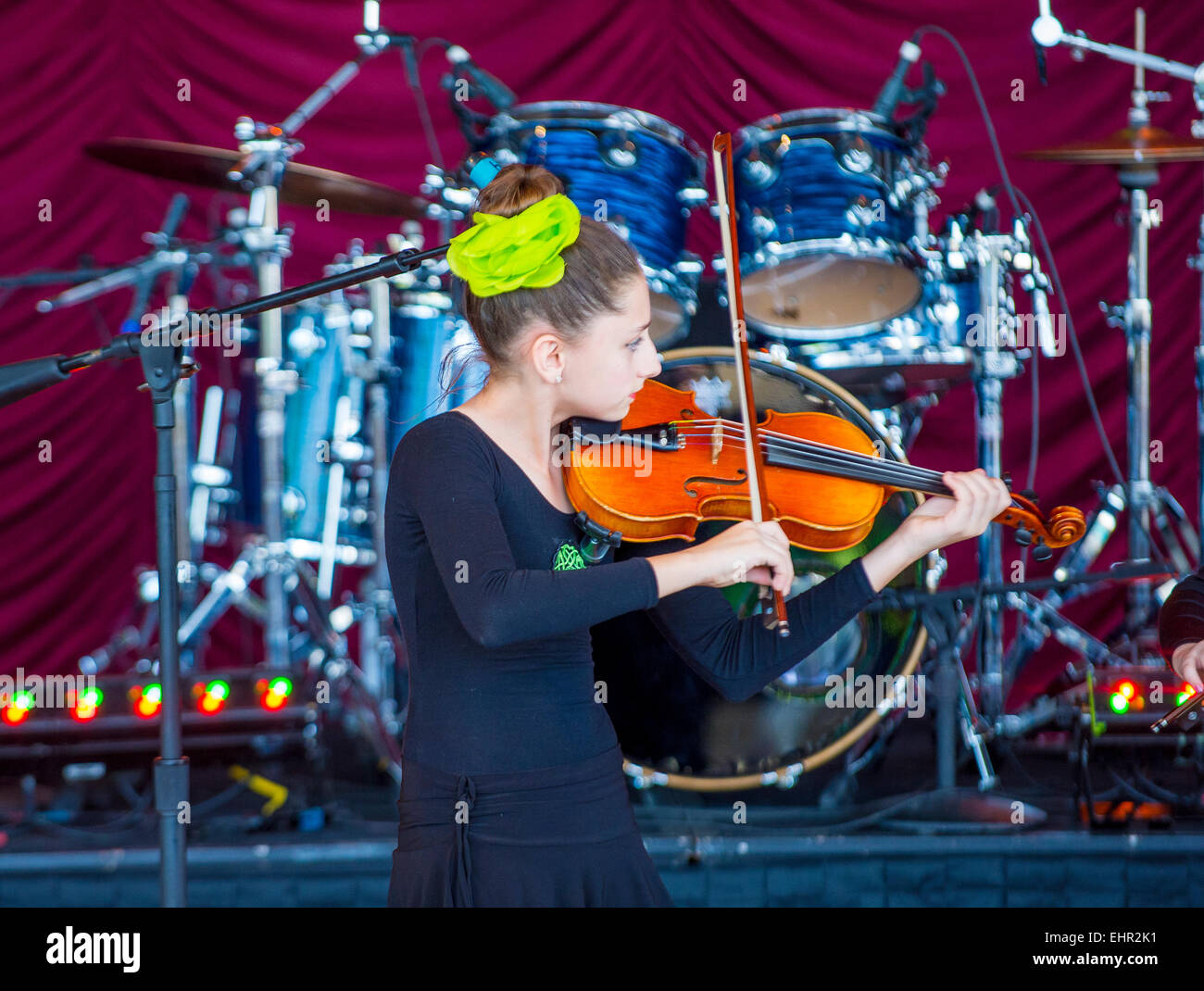 Jeune violoniste participer à Saint Patrick's Day celebration dans Henderson Nevada Banque D'Images