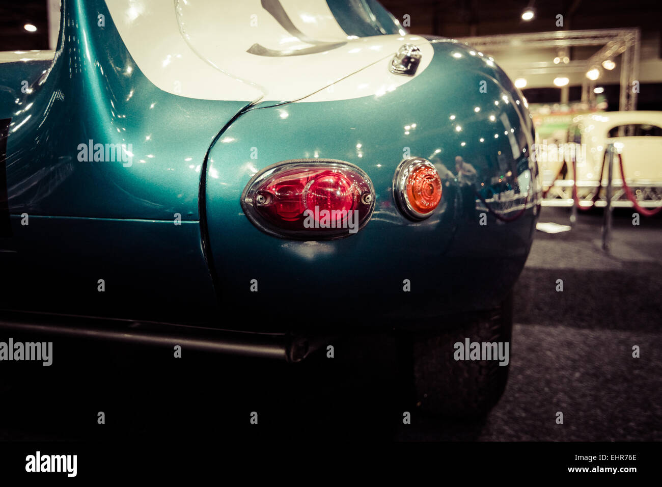 Stop-lumières d'une voiture de sport Jaguar D-Type, 1956 Banque D'Images