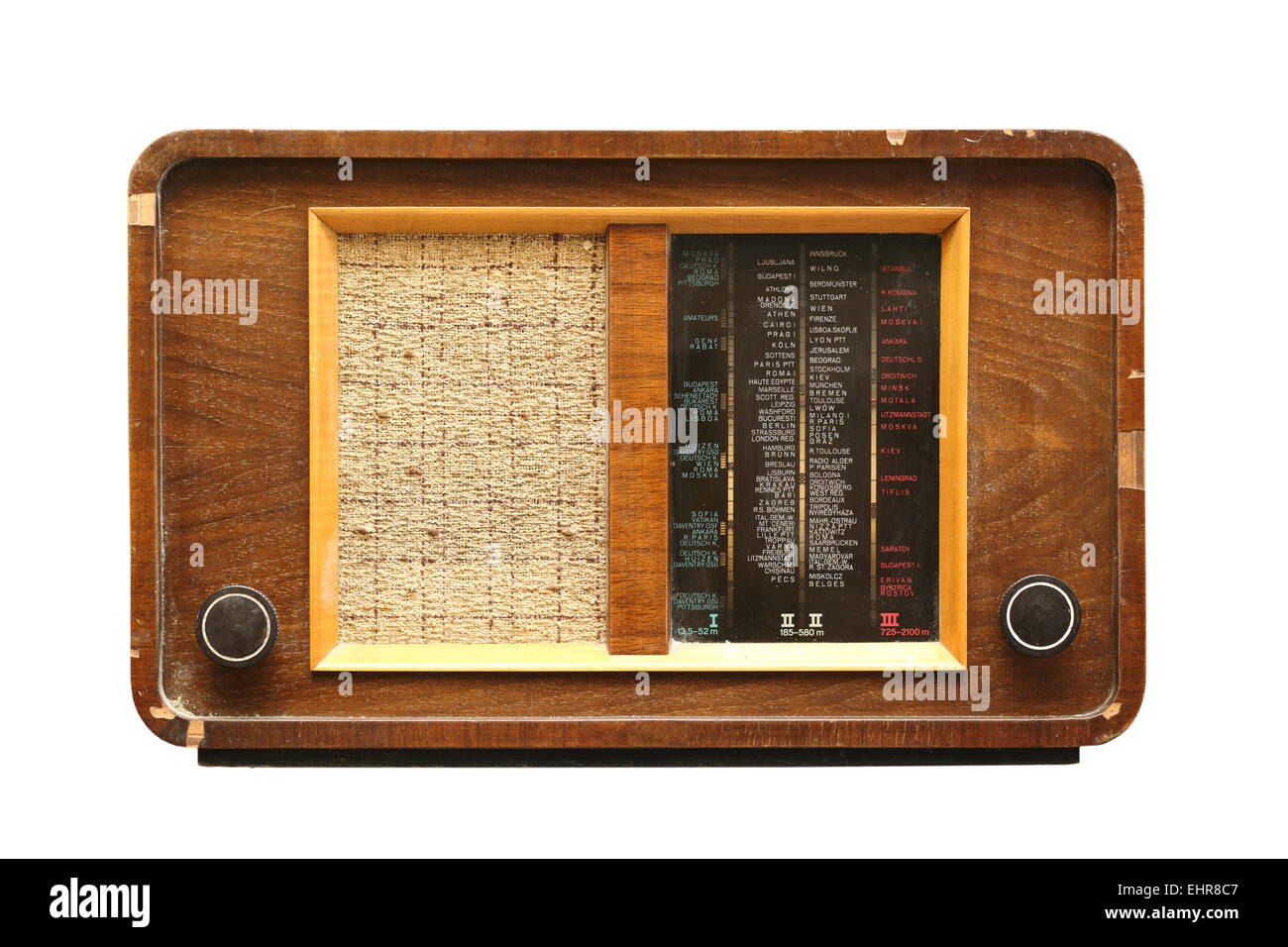 Très ancienne en bois isolé sur fond blanc radio Banque D'Images