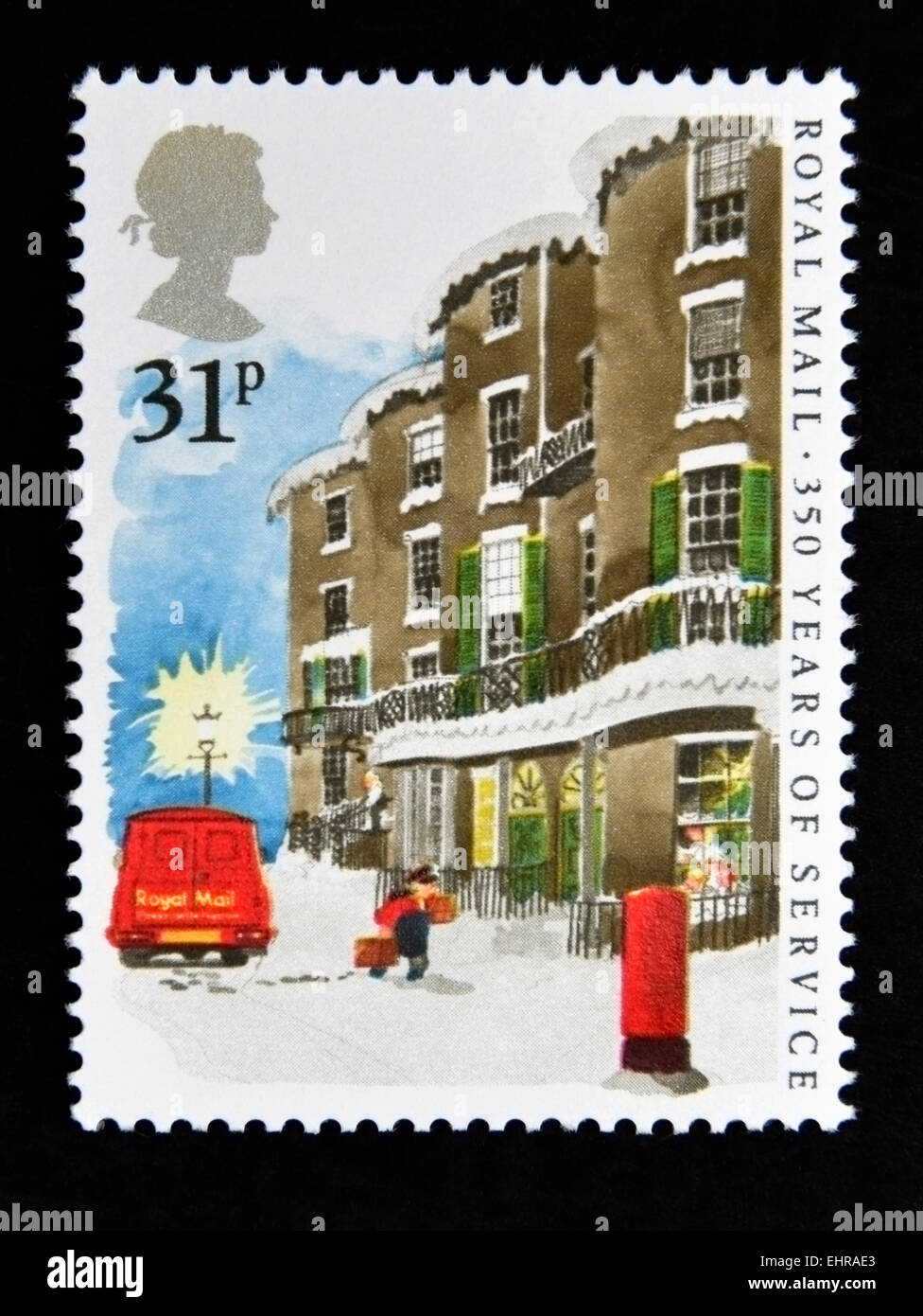 Timbre-poste. La Grande-Bretagne. La reine Elizabeth II. 1985. 350 ans de Royal Mail Service public postal. 31p. Banque D'Images