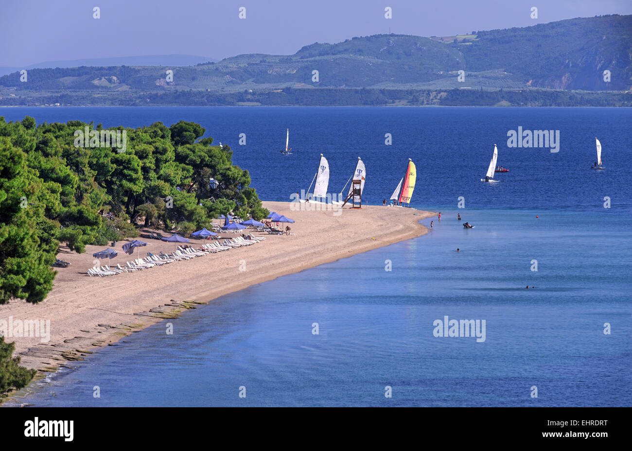 Sports d'eau en Gregolimano beach, au nord de l'Eubée(l'Eubée) Island, près de la ville de spa, d''Edipsos Eubée, Grèce Banque D'Images