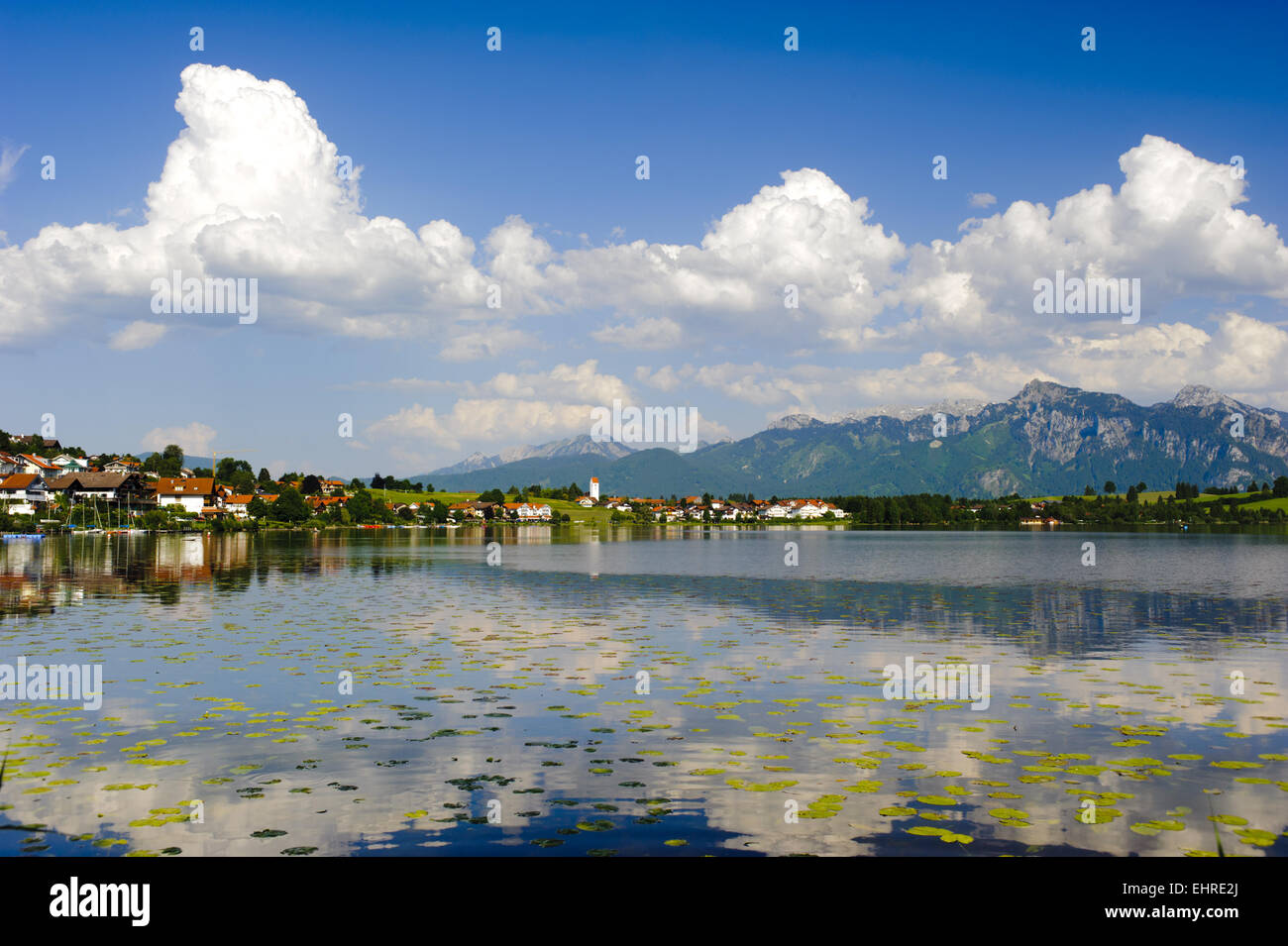 Paysage panoramique avec lac de Bavière Banque D'Images