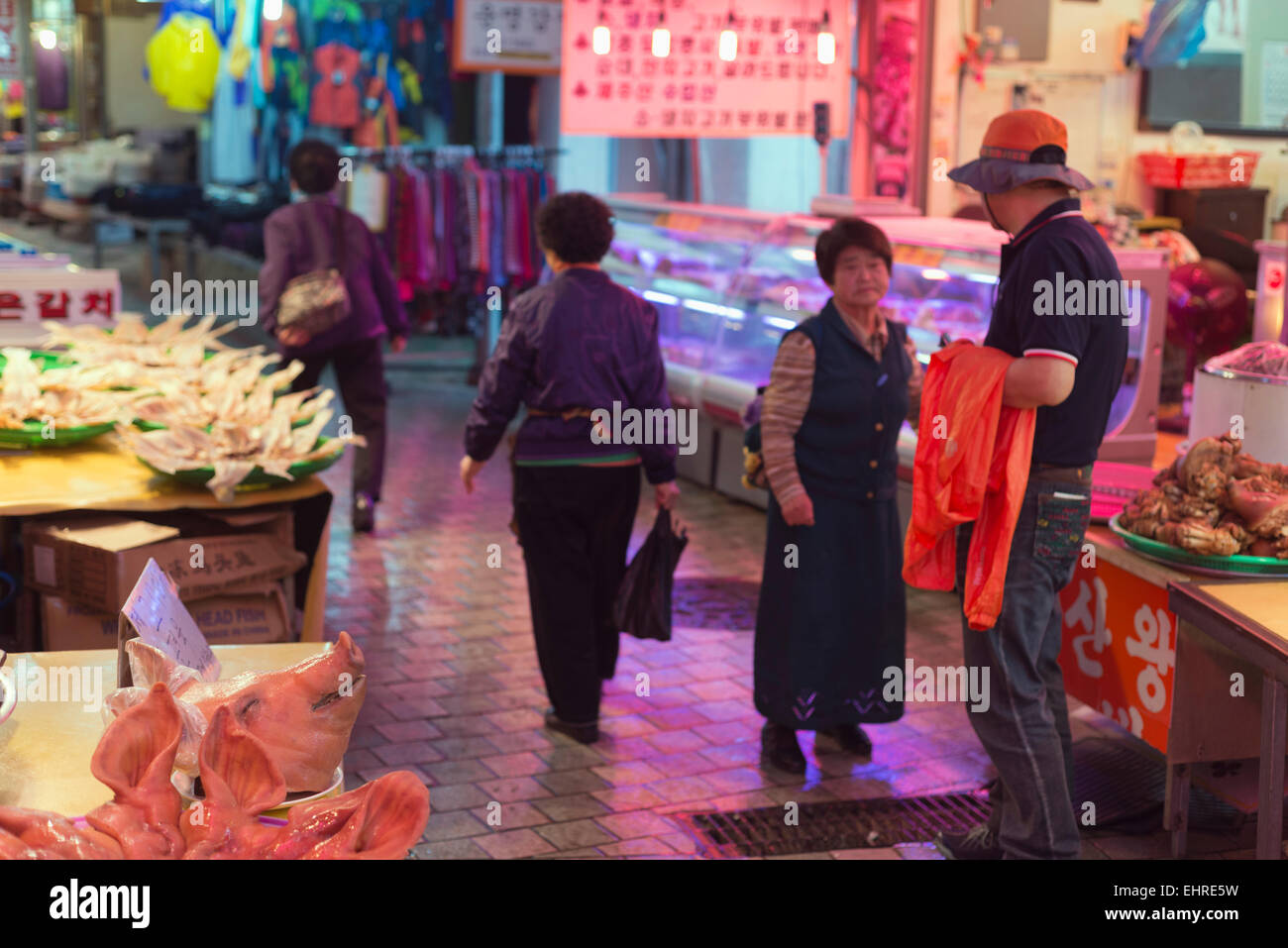L'Asie, République de Corée, Corée du Sud, l'île de Jéju, Dongmun marché traditionnel Banque D'Images