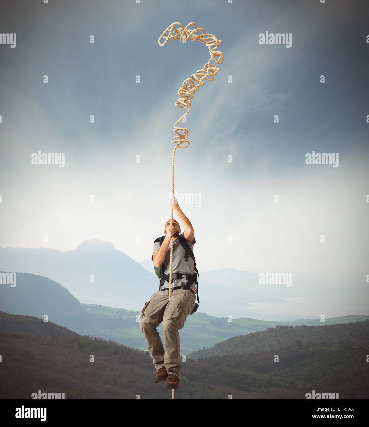 Corde d'air interrogatif Banque D'Images Corde d'air interrogatif Banque D'Images