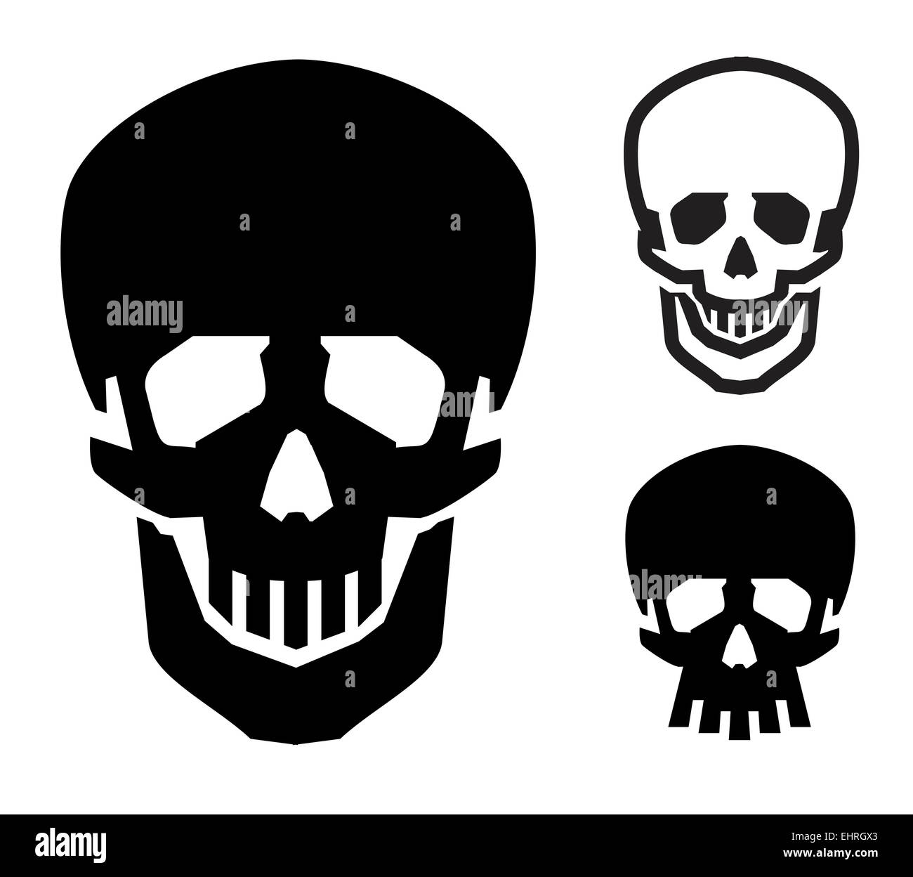 Skull logo vector modèle. Jolly Roger zombie ou icône. Banque D'Images