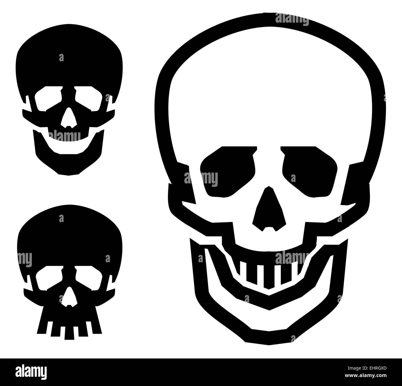 Skull logo vector modèle. pirate ou icône zombie. Banque D'Images