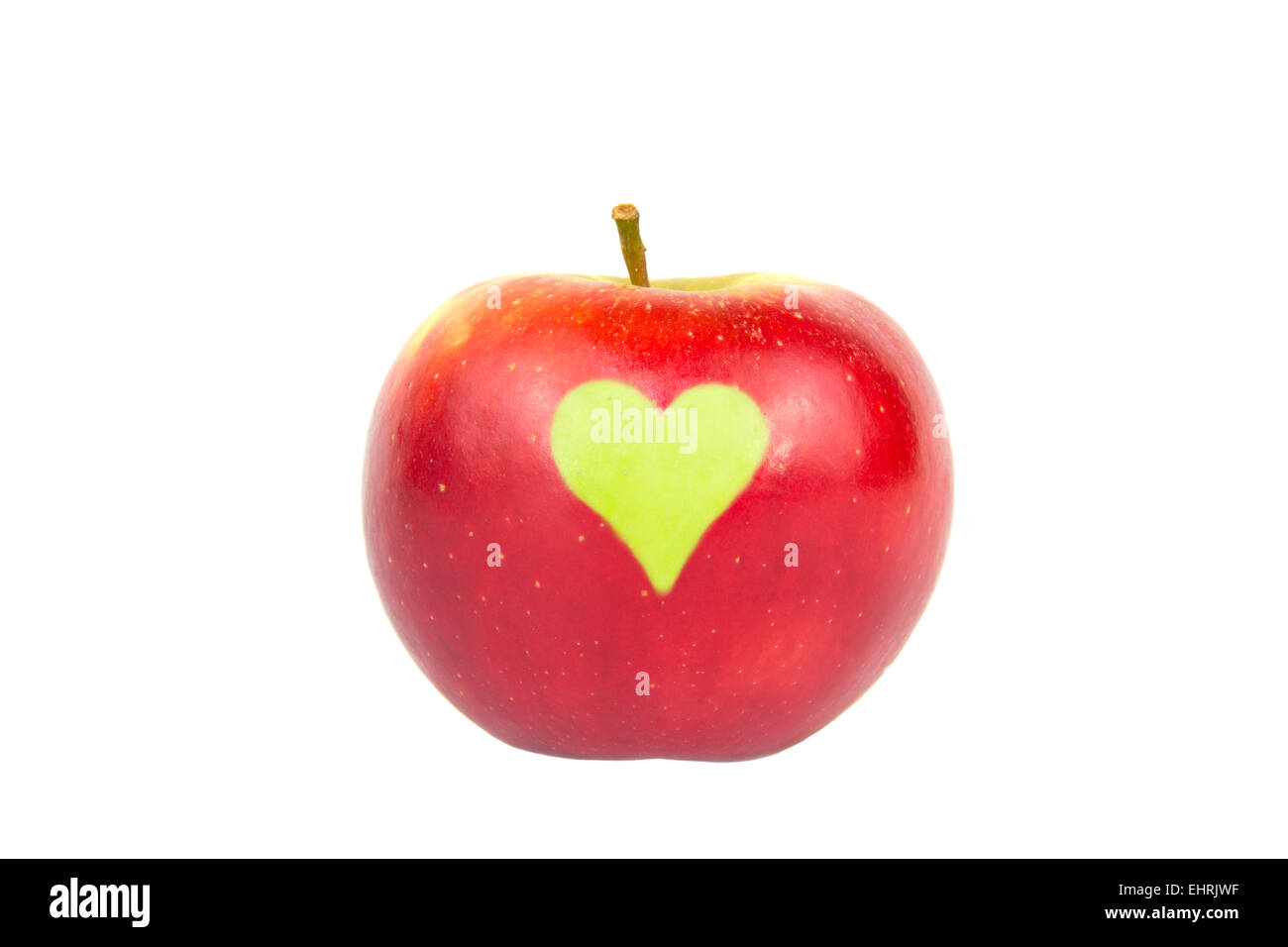 Pomme Rouge avec coeur Banque D'Images