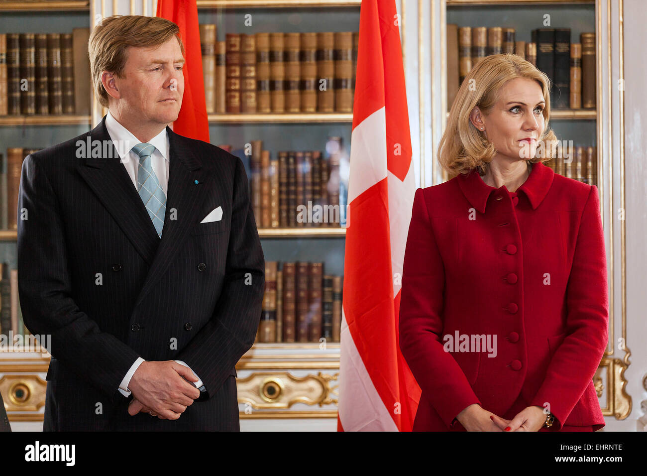 Copenhague, Danemark. 17 mars, 2015. Roi néerlandais Willem-Alexander et PM Danois, Helle Thorning-Schmidt, photographié au cours de la royal des couples visite d'État au Danemark Crédit : OJPHOTOS/Alamy Live News Banque D'Images