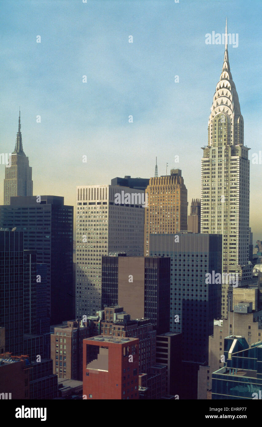 Chrysler Building et Empire State Building, Manhattan, New York Banque D'Images