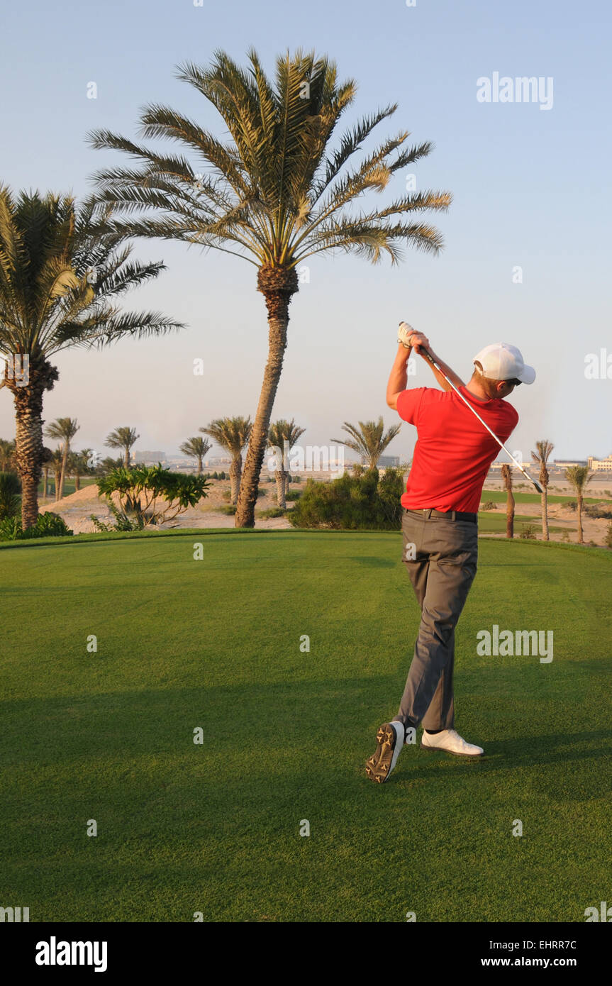 Club de golf de Doha, Doha, Qatar. Moyen Orient Banque D'Images