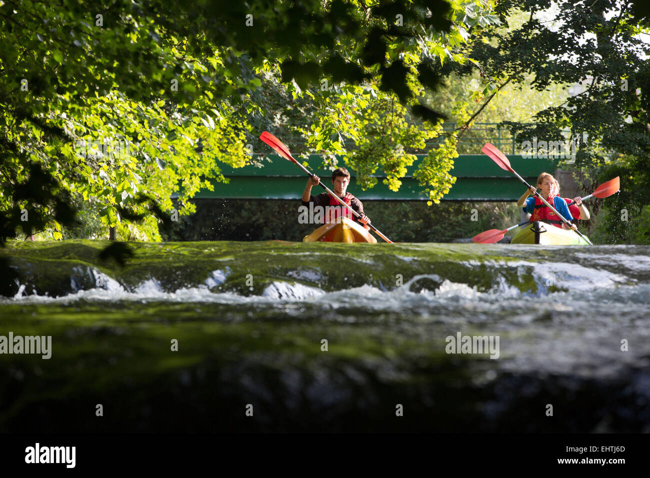 Le canoë-kayak dans l'EURE (27), FRANCE Banque D'Images