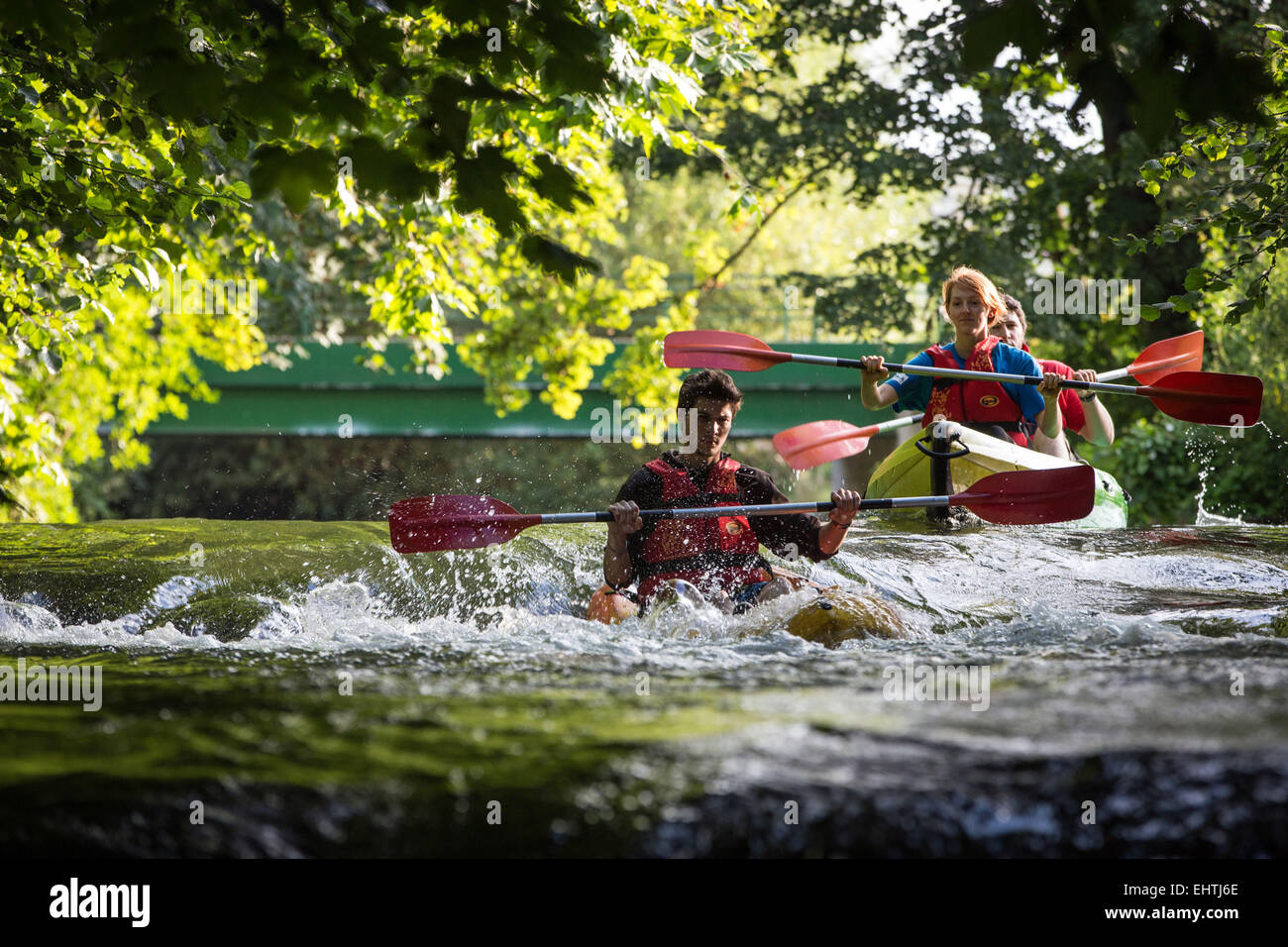 Le canoë-kayak dans l'EURE (27), FRANCE Banque D'Images