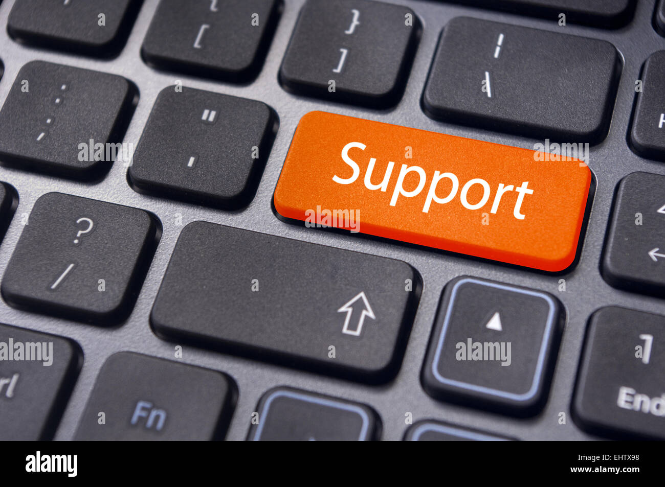 Support en ligne concepts, message sur une touche du clavier Banque D'Images