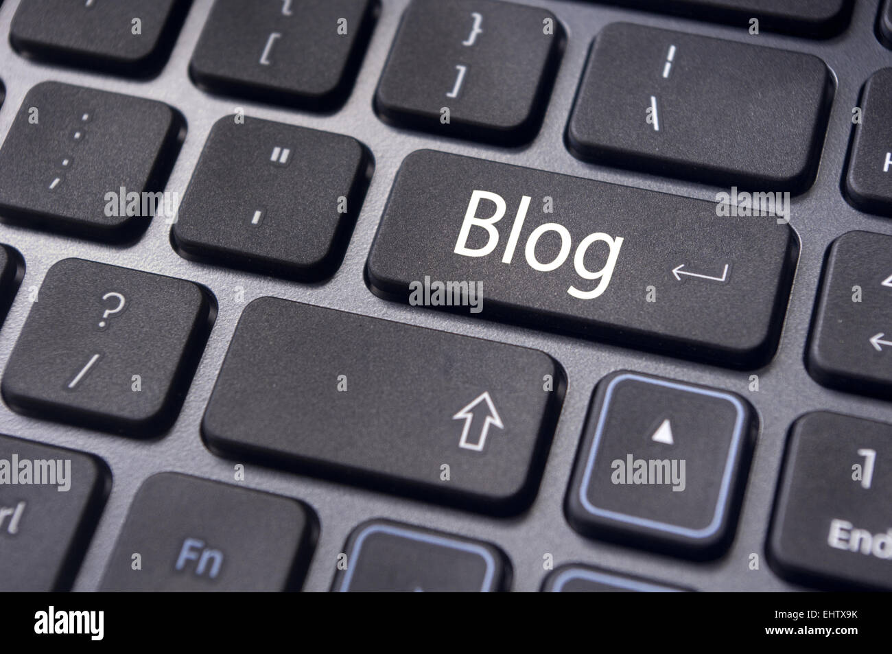 Concepts blog, message sur le clavier Banque D'Images