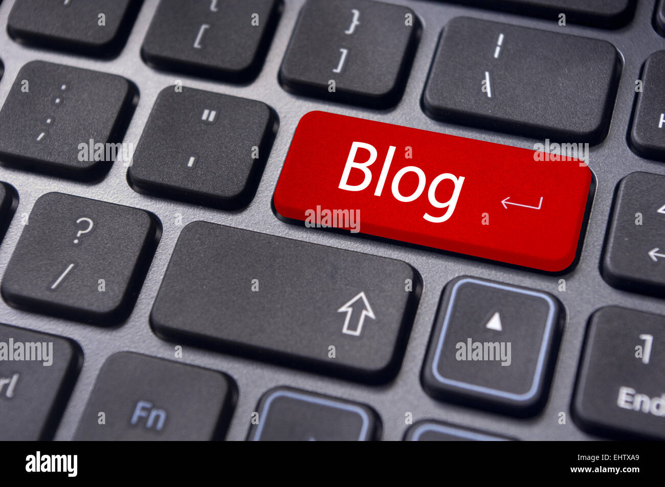 Concepts blog, message sur le clavier Banque D'Images