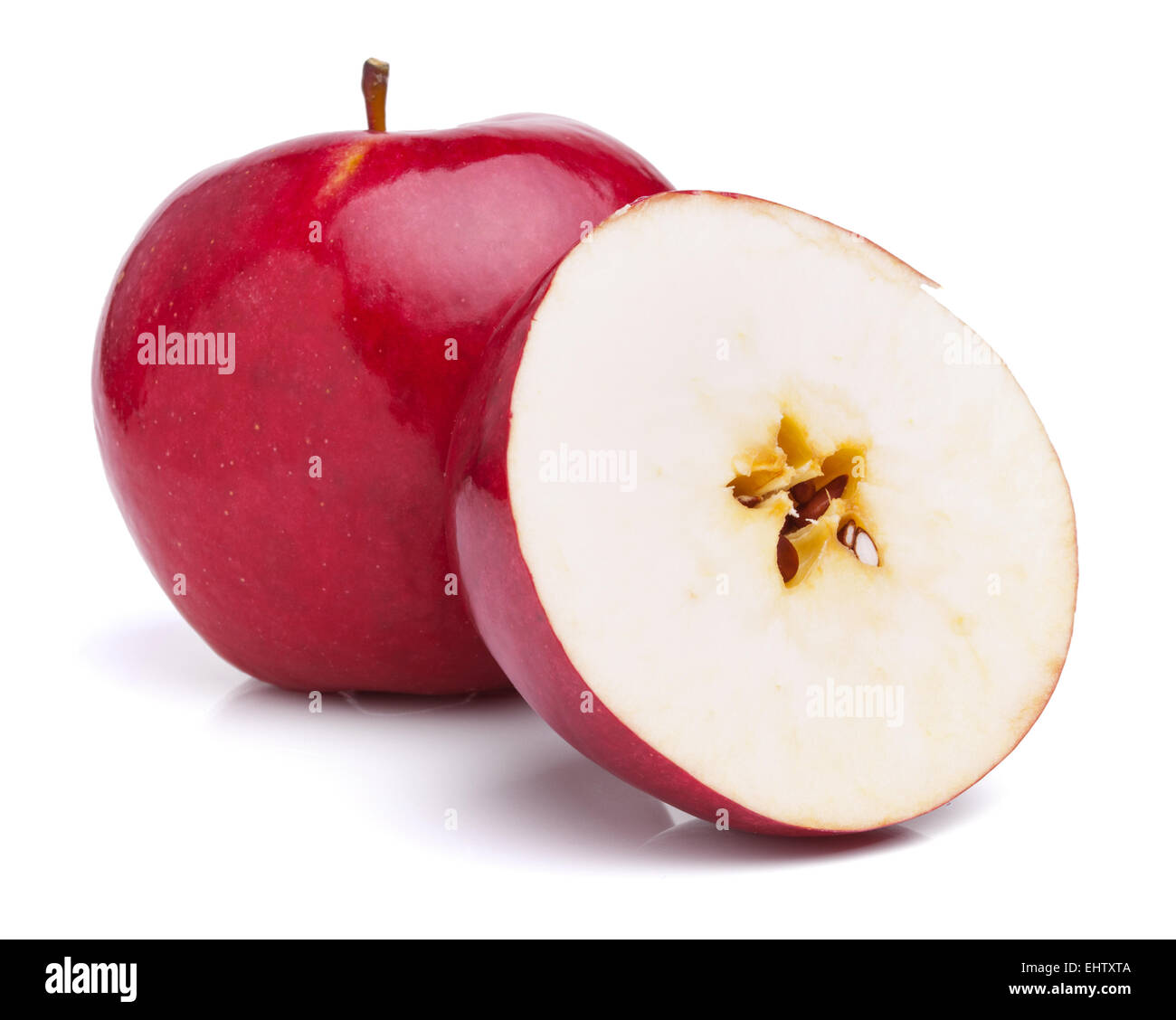 Pommes sur fond blanc Banque D'Images