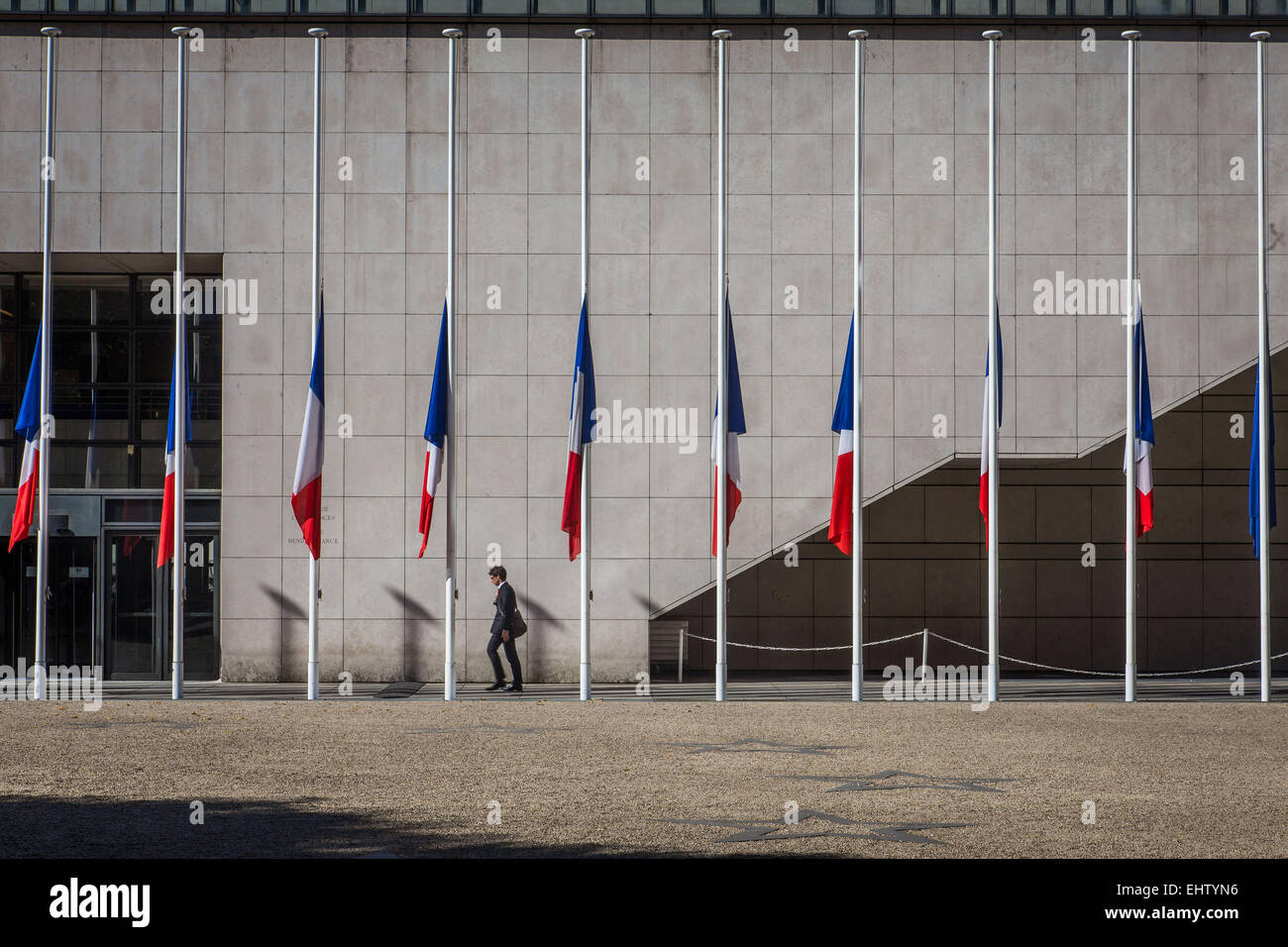 Drapeau français EN BERNE Banque D'Images