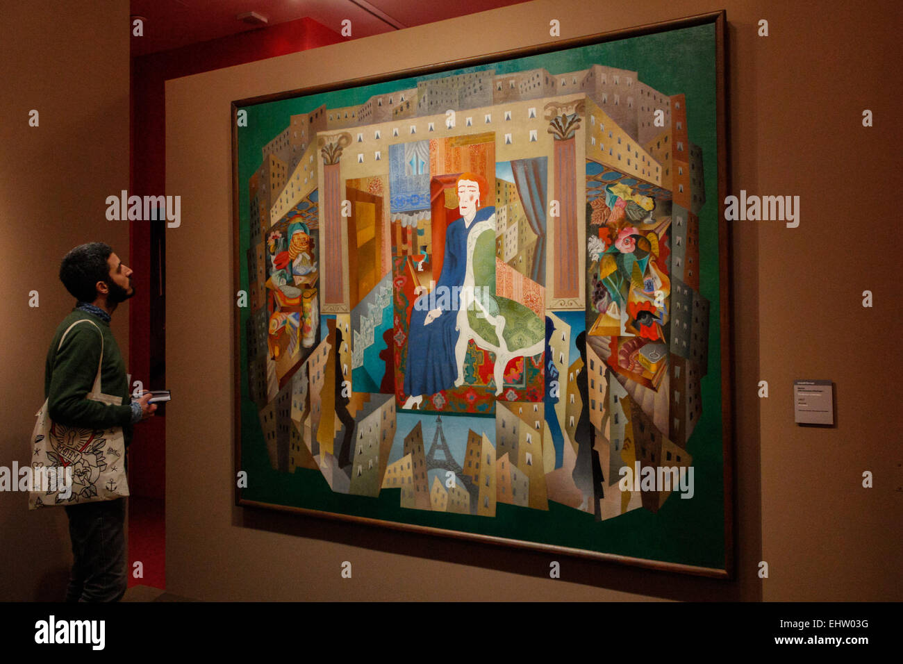 Torino, Italie. Mar 17, 2015. Le GAM (Galerie d'Art Moderne) est l'hôte de l'exposition 'Modigliani et Paris Bohème" jusqu'au 19 juillet, 2015. Il y avait environ 90 œuvres qui raconte entre peinture et sculpture. Crédit : Elena Aquila/Pacific Press/Alamy Live News Banque D'Images
