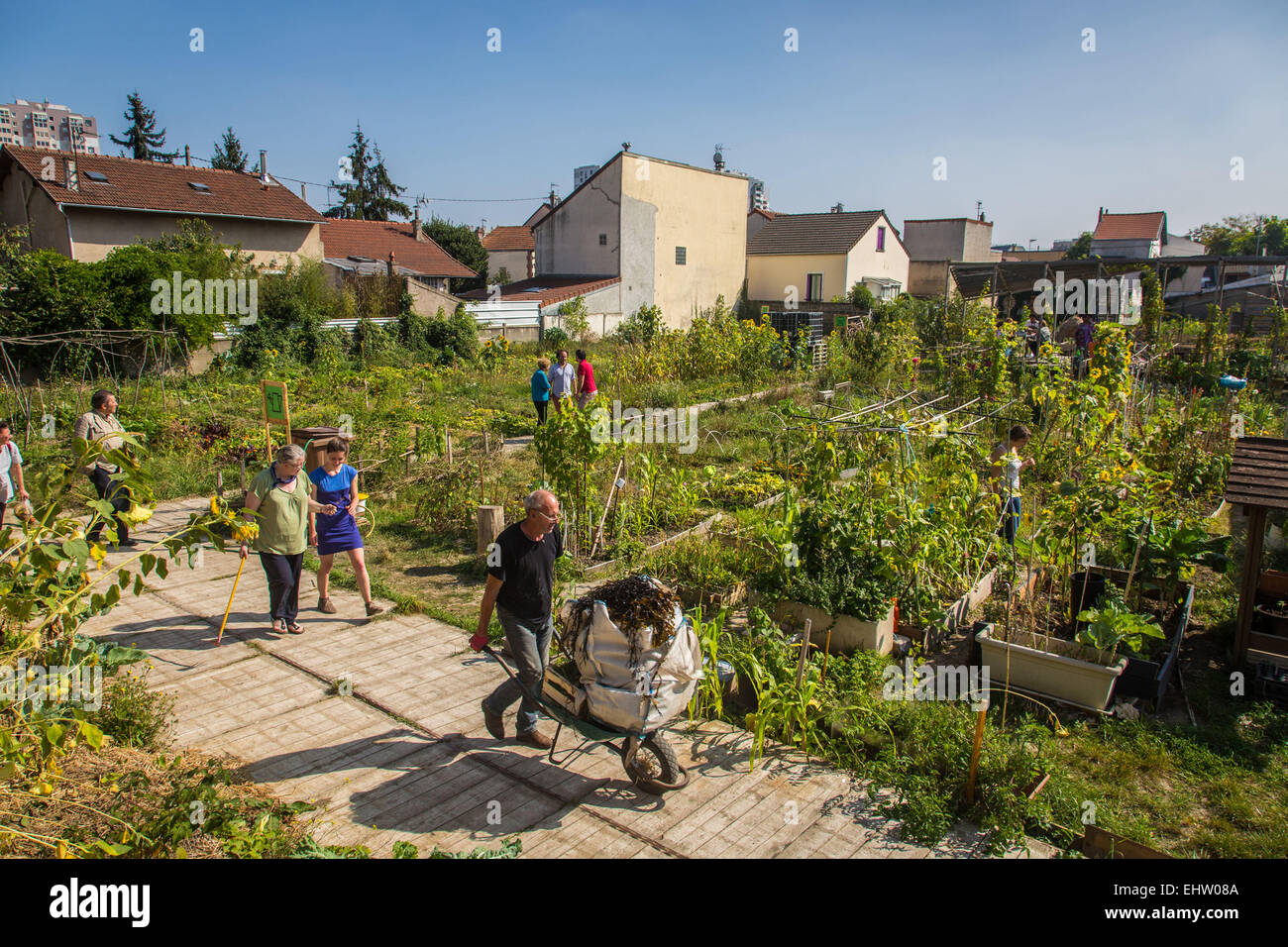 Projet de jardin expérimental-R UBAN PAR L'ATELIER D'ARCHITECTURE AUTOGEREE (AAA), Colombes (92) Hauts-de-Seine, FRANCE Banque D'Images