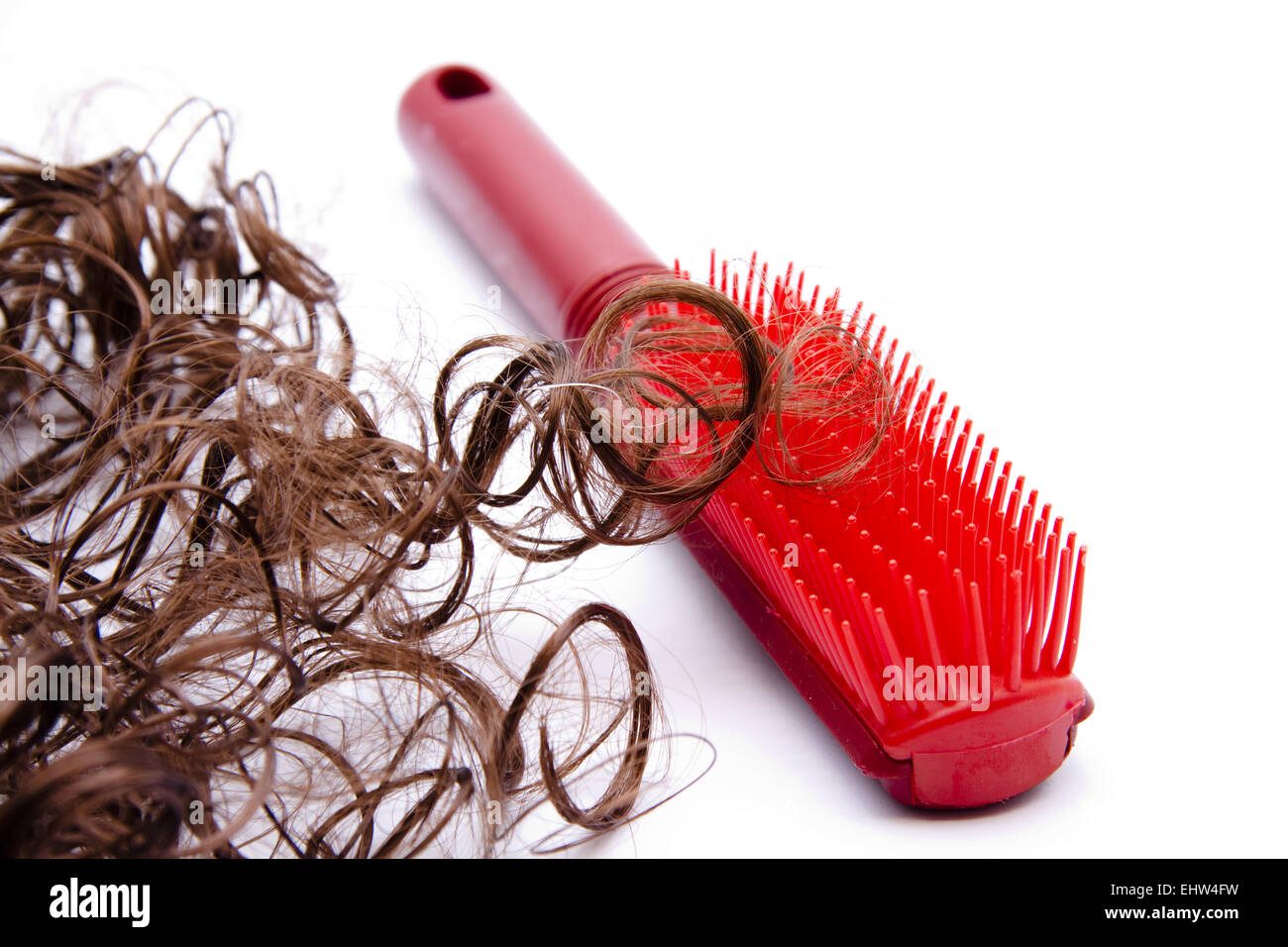 Cheveux écluses avec brosse Banque D'Images