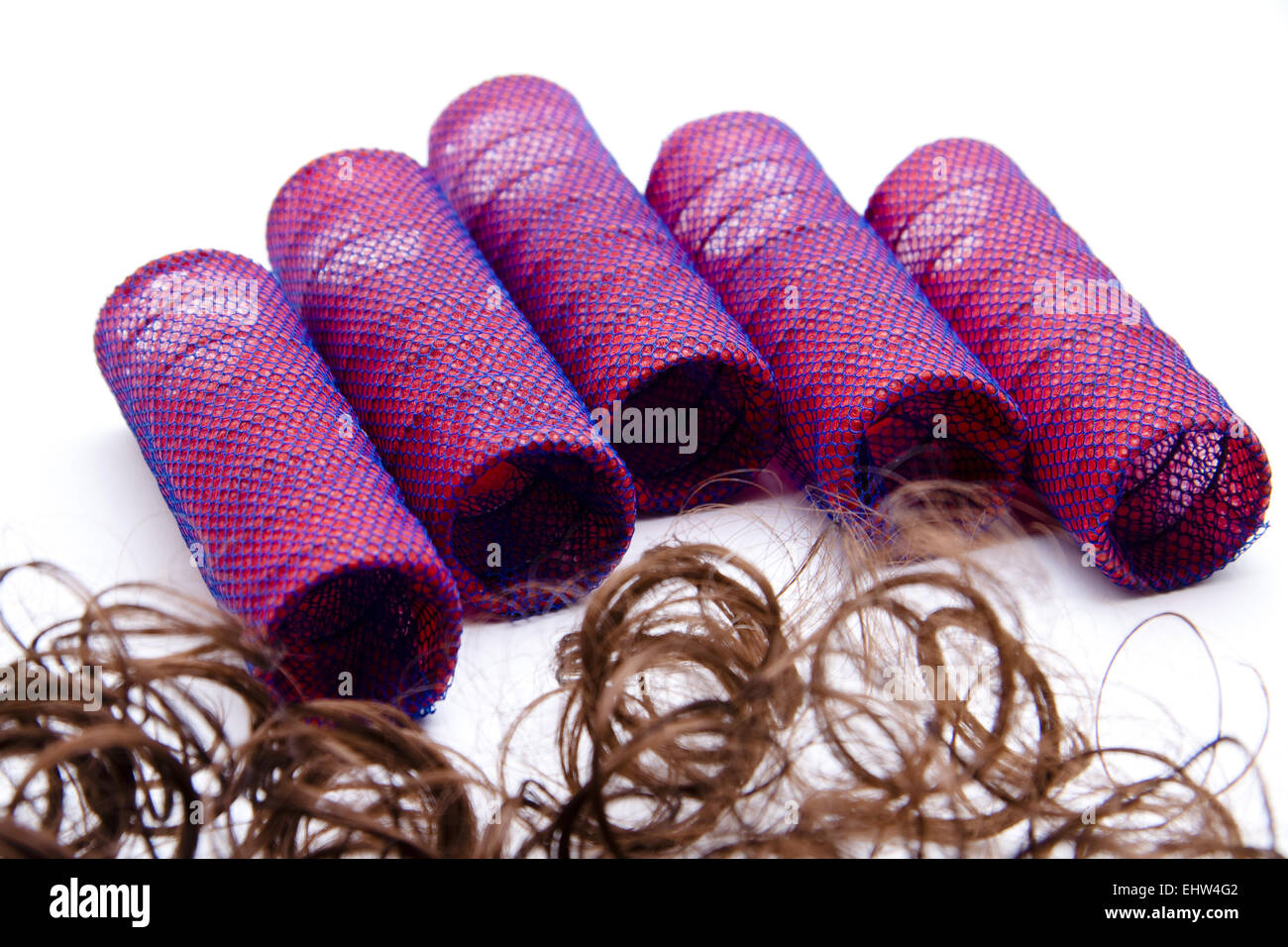 Rouleau avec serrures serrures de cheveux Banque D'Images