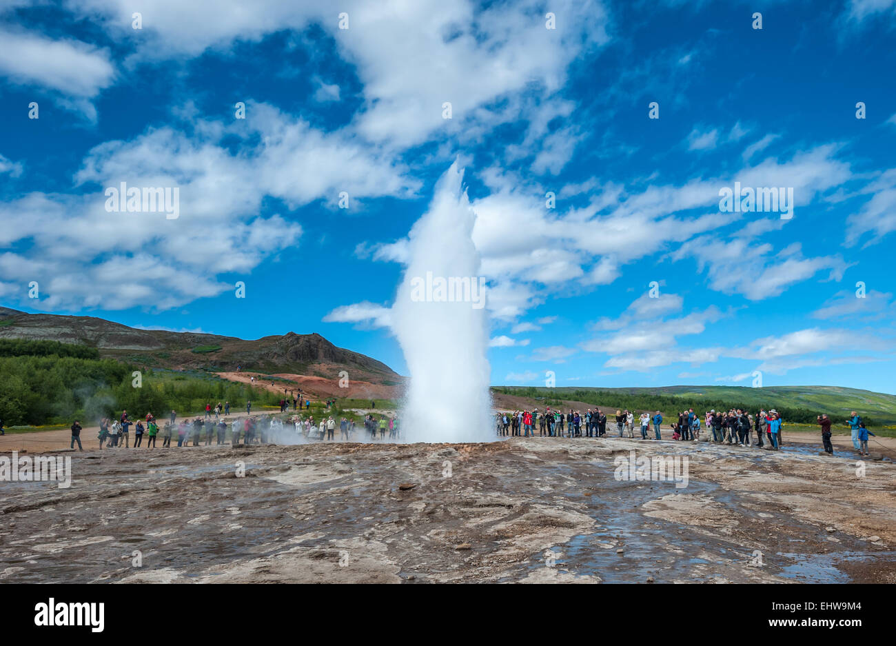 Strokkur geyser, Islande Banque D'Images