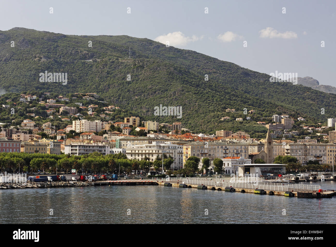 Bastia, vue depuis le ferry, Corse, France Banque D'Images