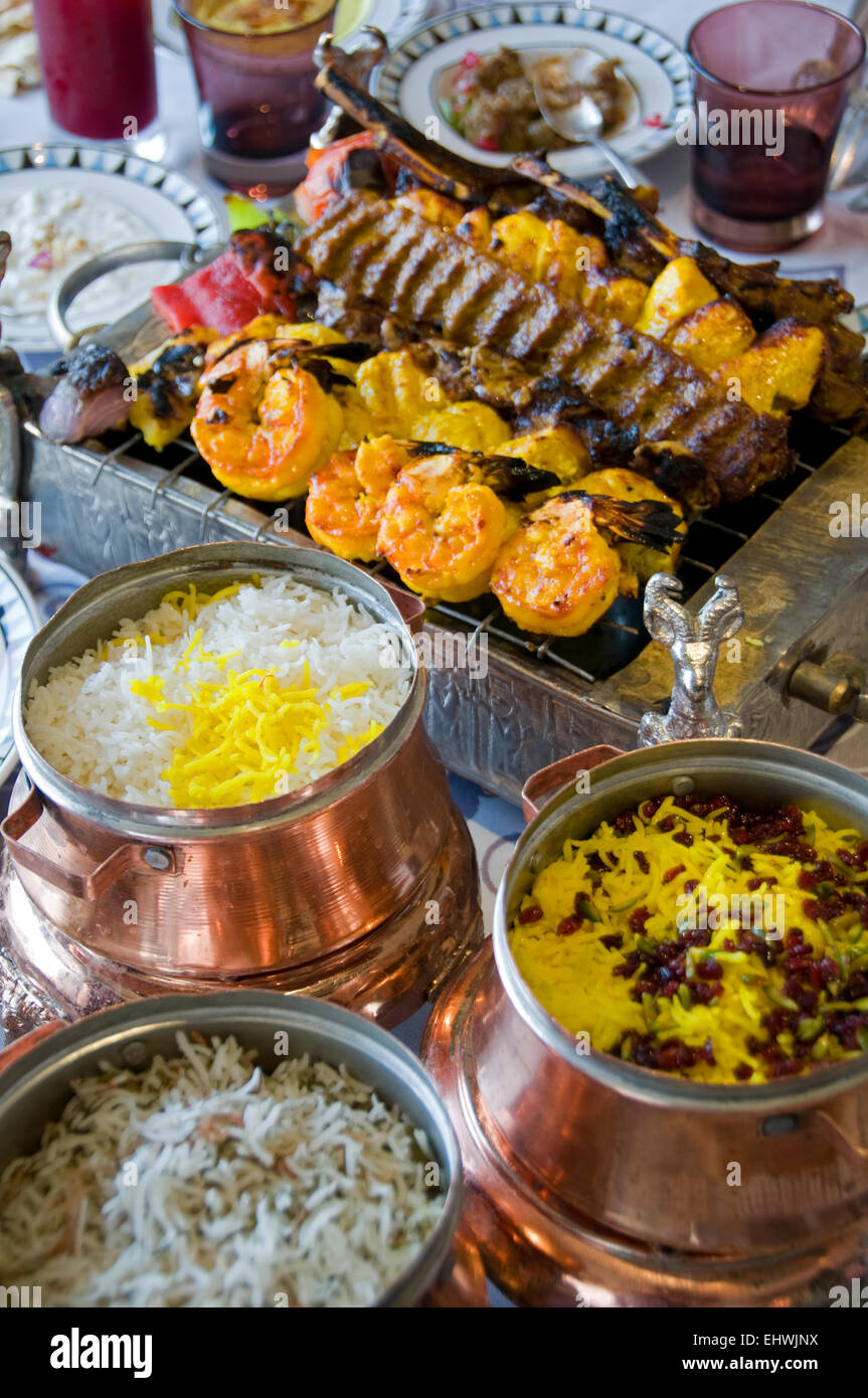 Une cuisine traditionnelle régionale, Sharq Village Hotel, Qatar, Doha. Moyen Orient Banque D'Images