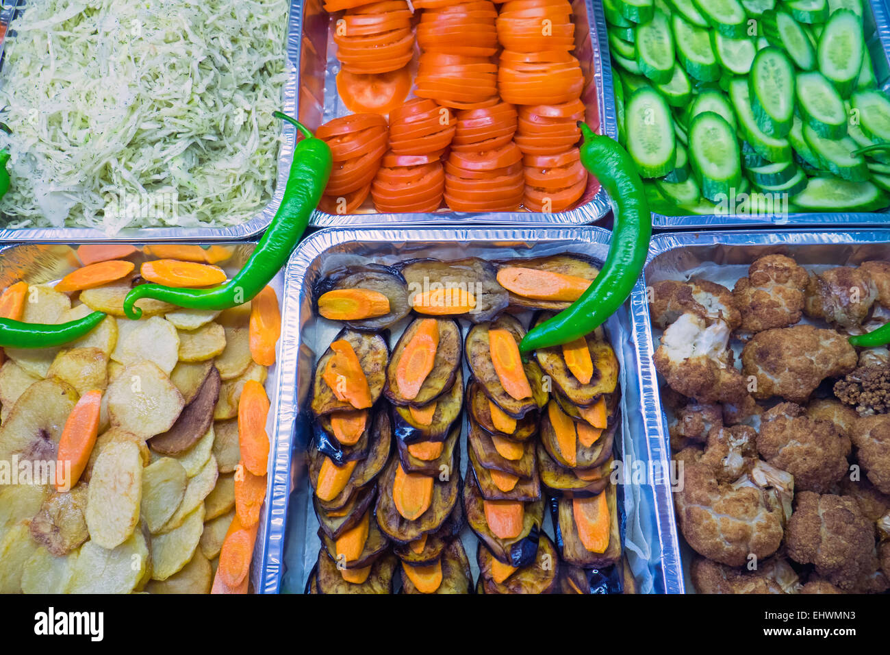 Salade dans un snack-food restaurant Banque D'Images