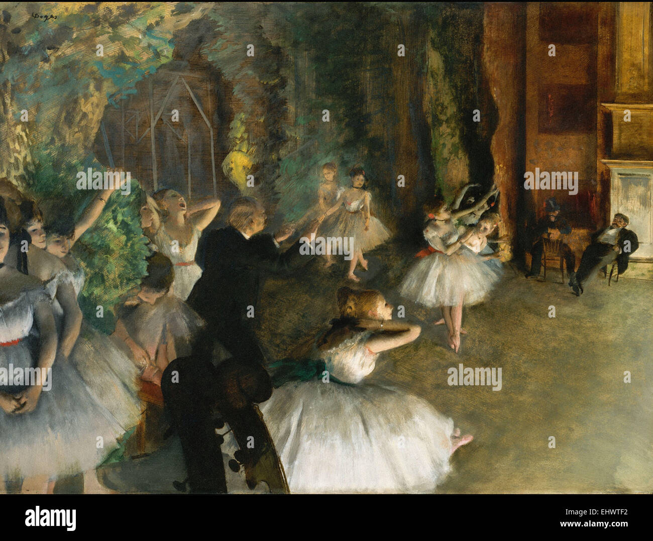 Edgar Degas la répétition de la scène de ballet Banque D'Images