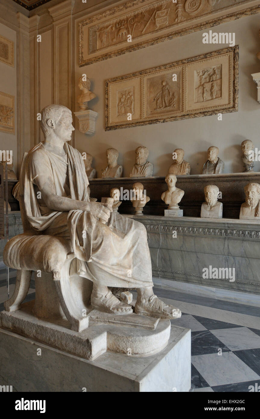 Musées du Capitole Musei Capitolini Rome Italie Hall de philosophes Banque D'Images