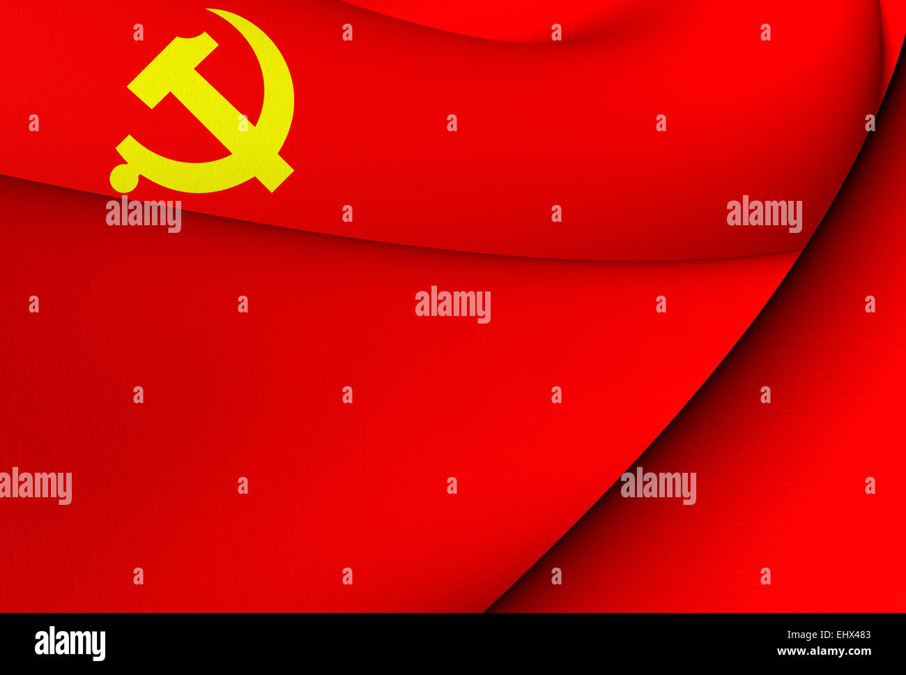 D'un drapeau du Parti communiste chinois. Close Up. Banque D'Images