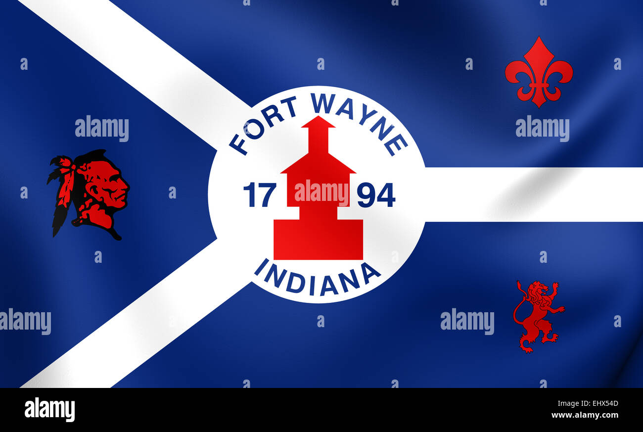 Drapeau de Fort Wayne, Etats-Unis. Close Up. Banque D'Images