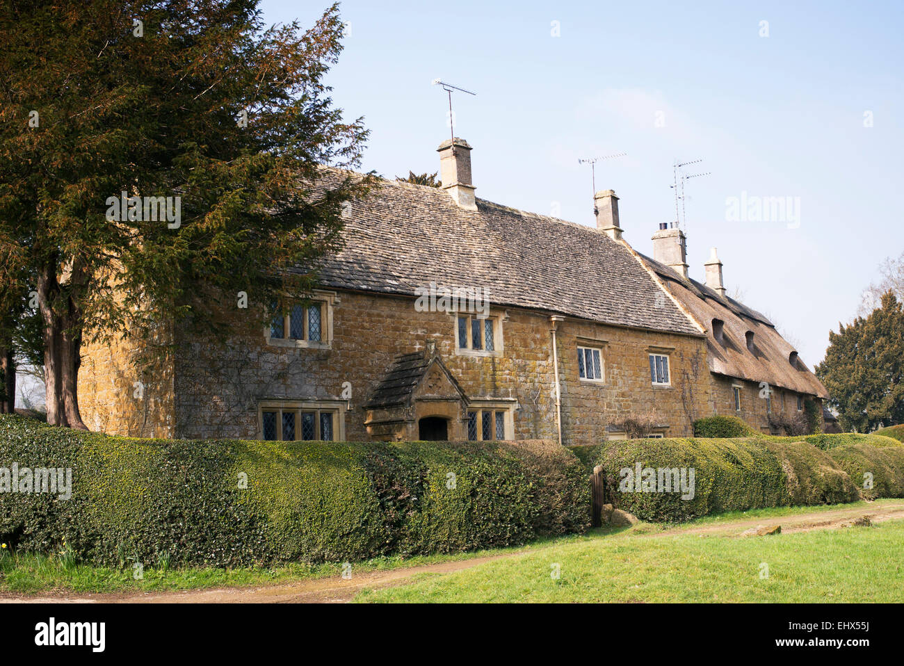 English cottages. Great Tew, Oxfordshire, Angleterre Banque D'Images