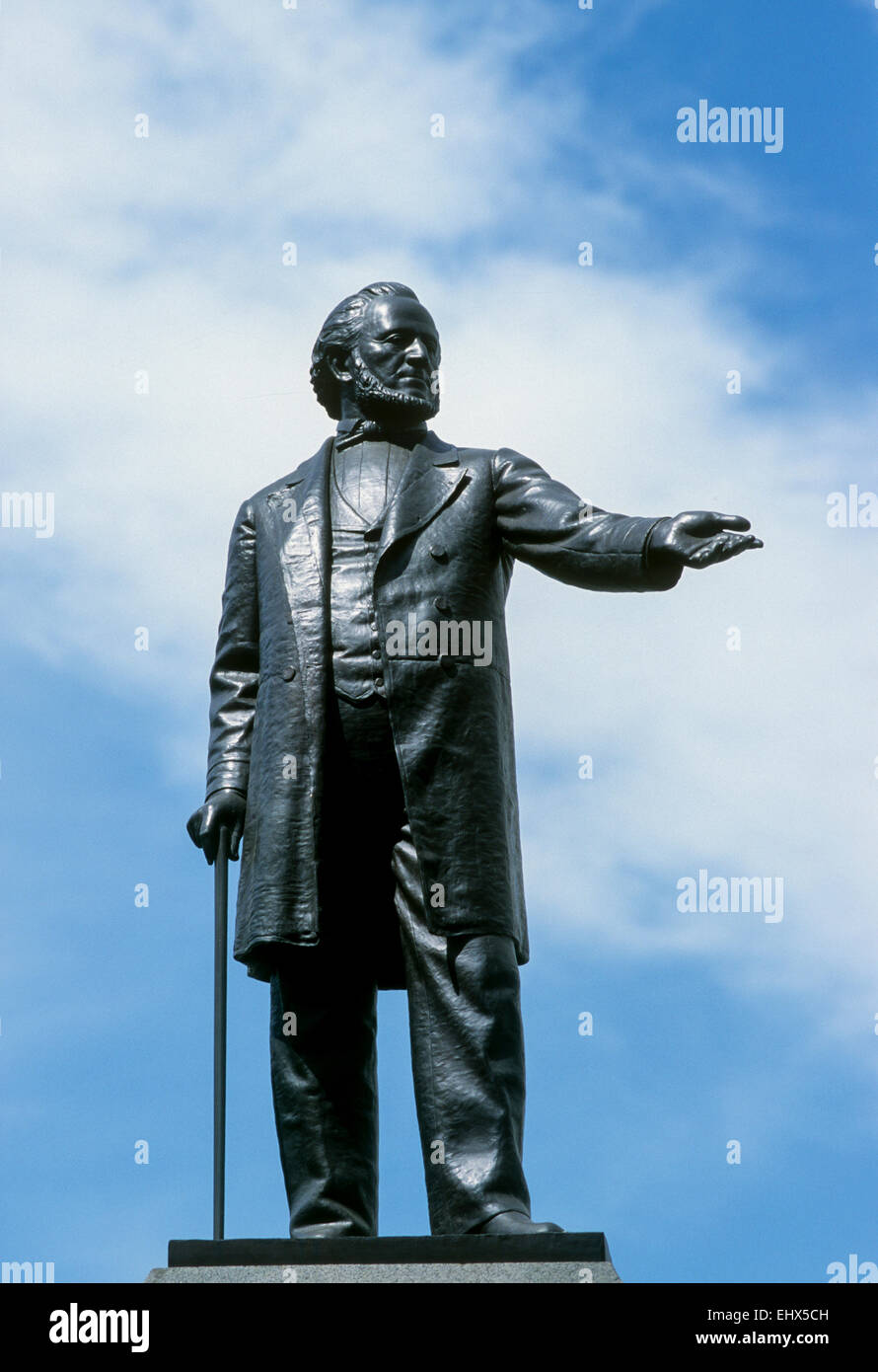 SALT LAKE CITY, UT - 13 SEPTEMBRE : une statue de Brigham Young se trouve dans le centre de Salt Lake City, Utah, le 13 septembre 1998. Banque D'Images