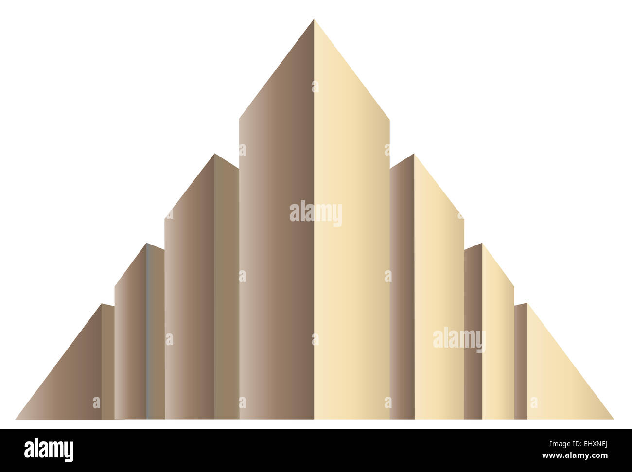 Un bloc de ville en perspective sur un fond blanc Banque D'Images