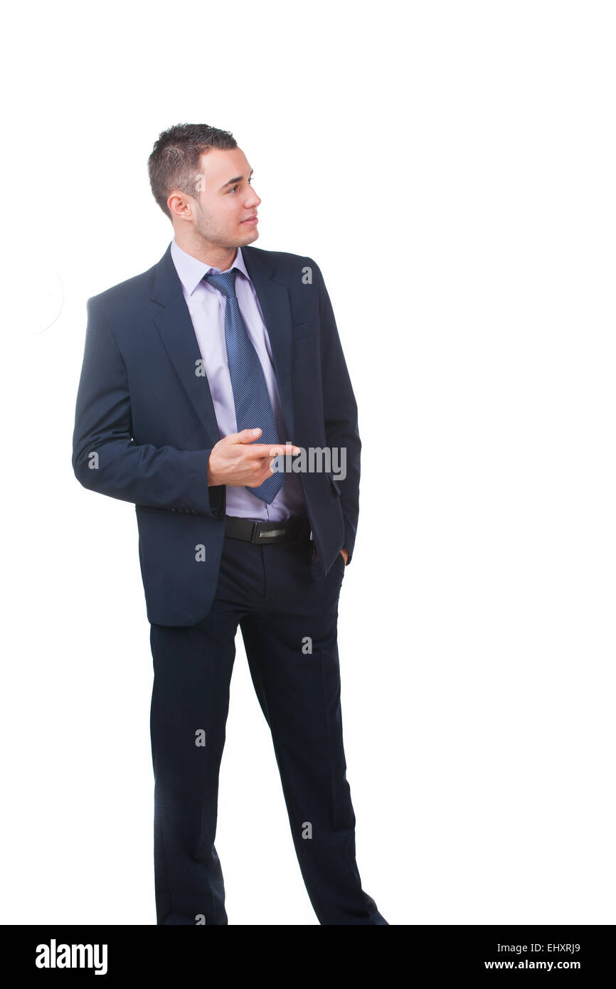 Homme pointant son doigt Banque D'Images
