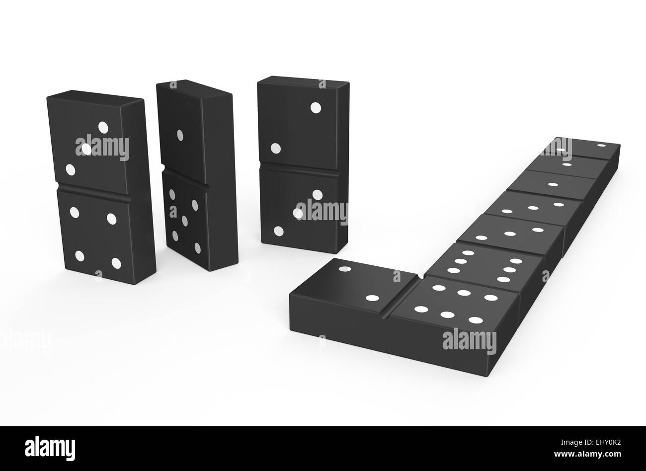 Domino isolé sur fond blanc Banque D'Images
