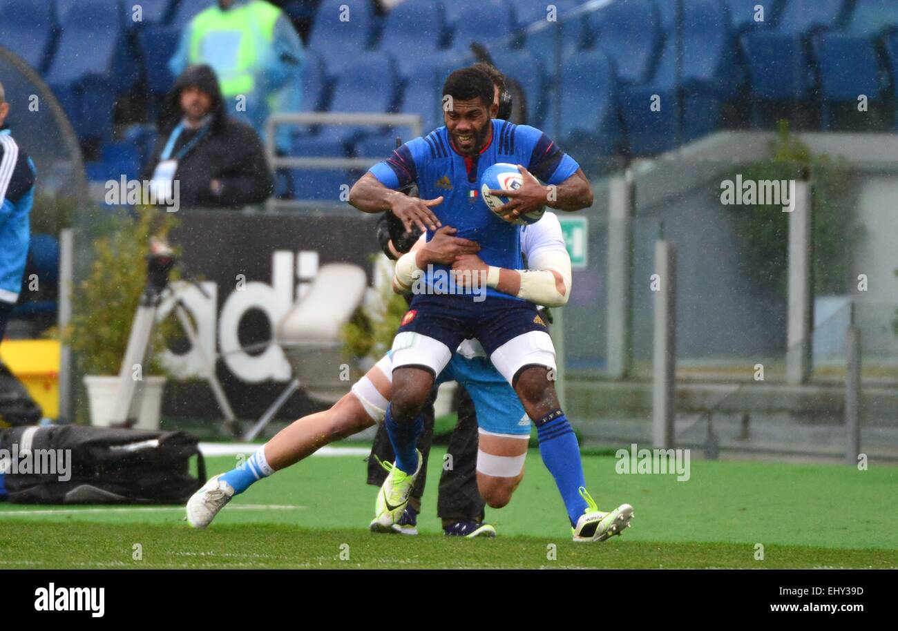 Noa NAKAITACI/Sergio Parisse - 15.03.2015 - Rugby - Italie/France - Tournoi des VI Nations -Rome.Photo : David Winter/Icon Sport Banque D'Images
