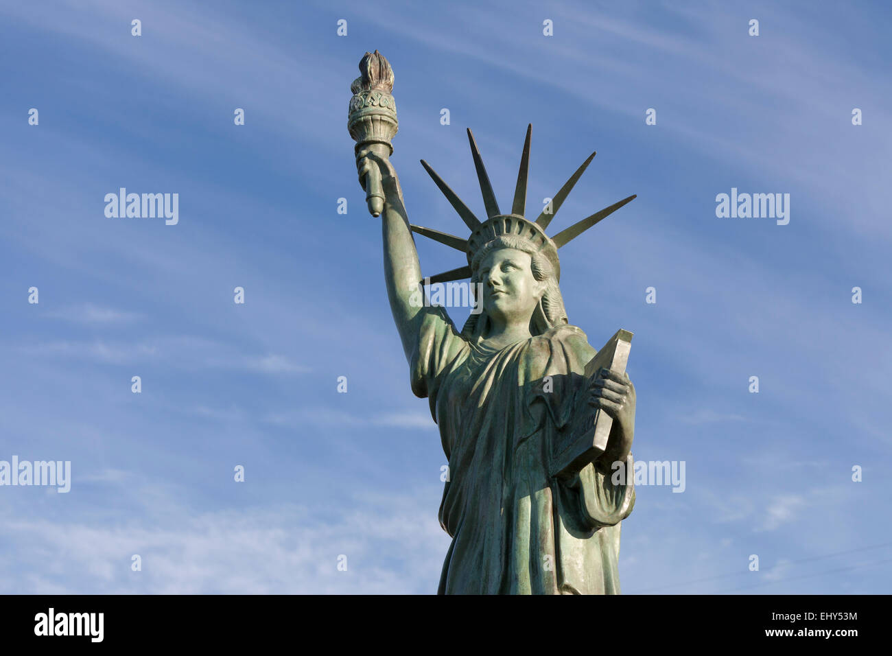 Statue de la liberté à Alki Beach Park - West Seattle, Seattle, comté de King, Washington, États-Unis Banque D'Images