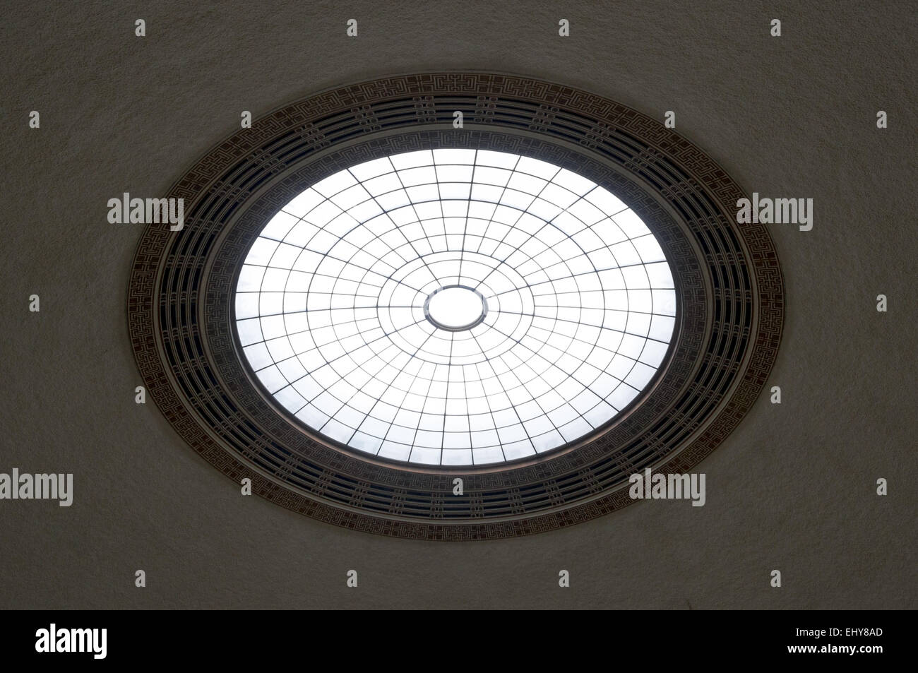 Dôme en verre, Wolfson, Salle de lecture de la bibliothèque centrale de Manchester, Manchester Banque D'Images