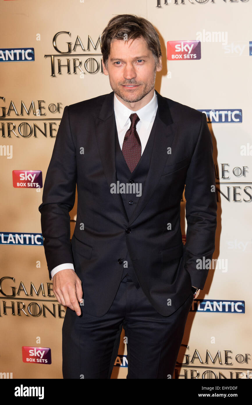 Londres, Royaume-Uni. 18 mars 2015. Nikolaj Coster-Waldau assiste à la première mondiale de Game of Thrones : Saison 5 à la Tour de Londres à Londres, au Royaume-Uni. Credit : Londres pix/Alamy Live News Banque D'Images