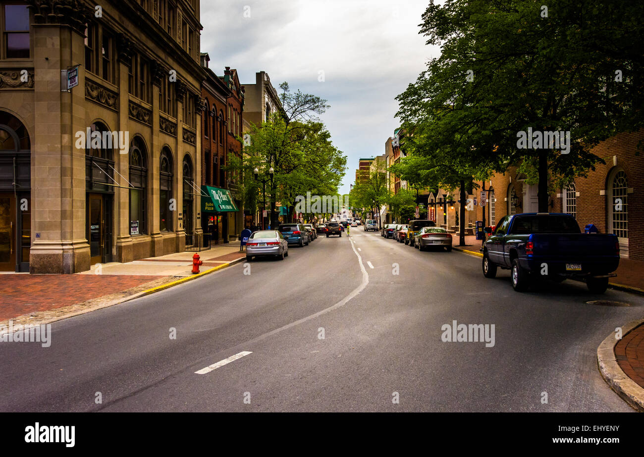 Une rue à Lancaster, en Pennsylvanie. Banque D'Images