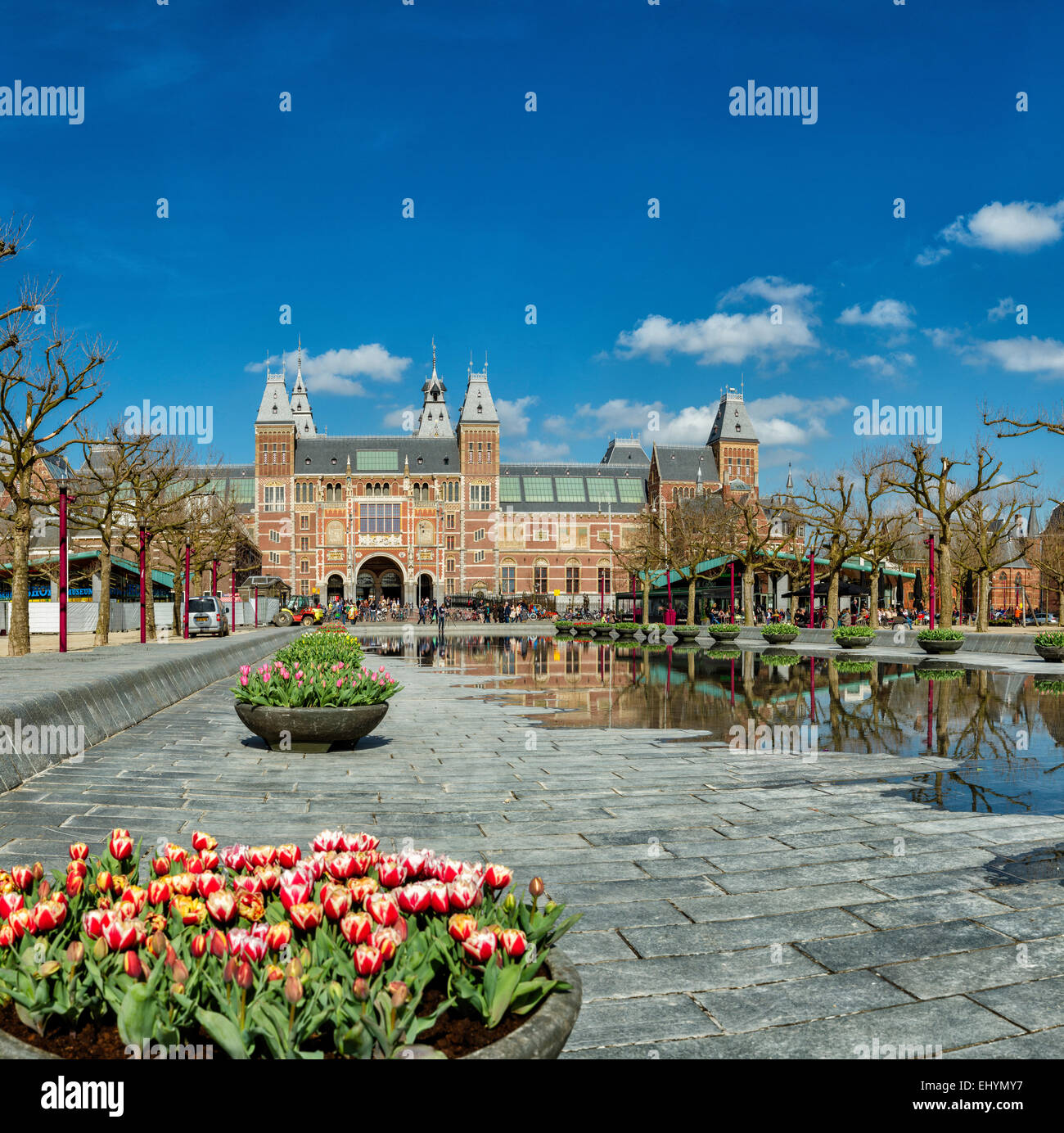 Pays-bas, la Hollande, l'Europe, Amsterdam, Rijksmuseum, ville, fleurs, arbres, printemps, ampoule, tulipes, Banque D'Images