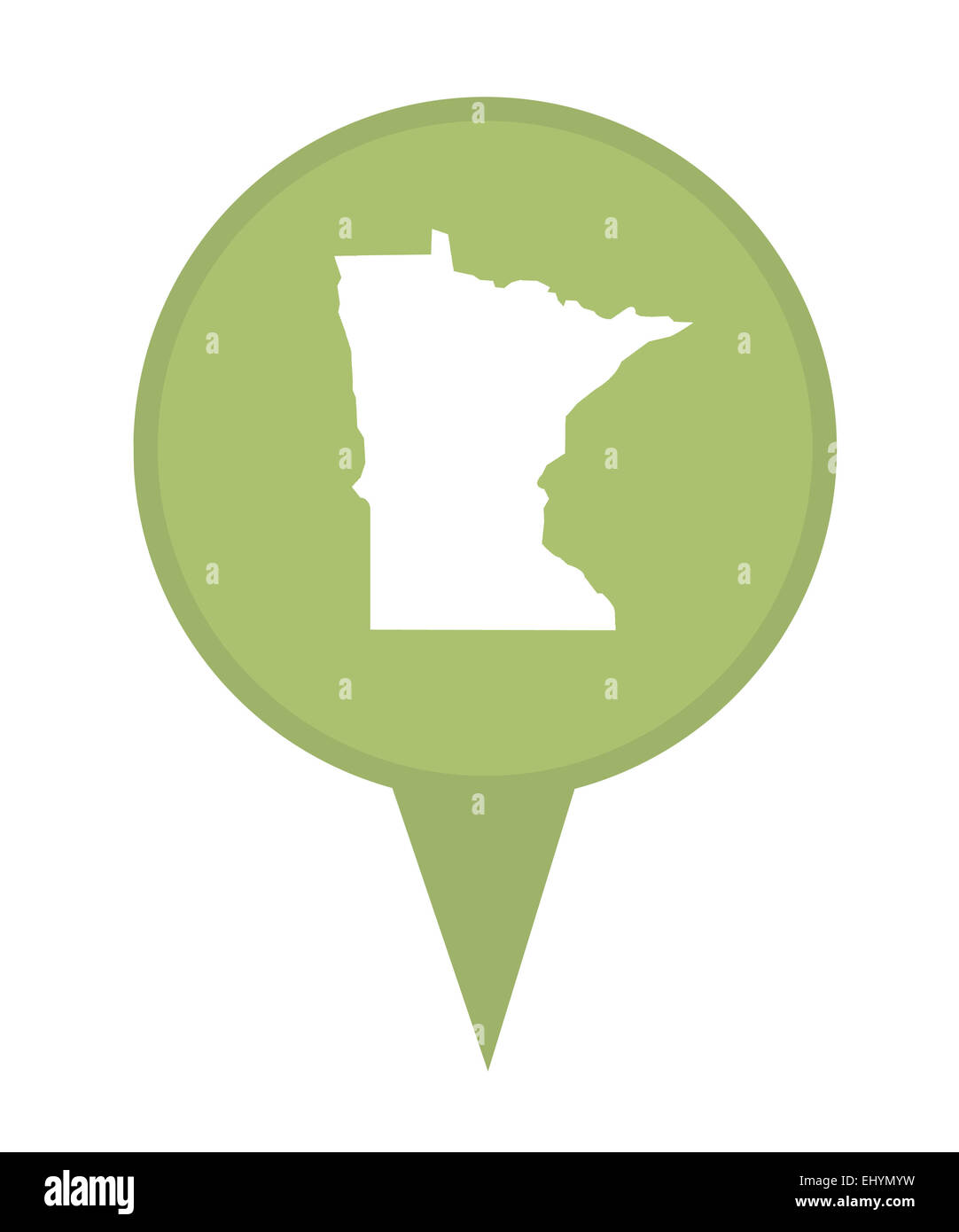 L'état américain du Minnesota épingle isolé sur un fond blanc. Banque D'Images