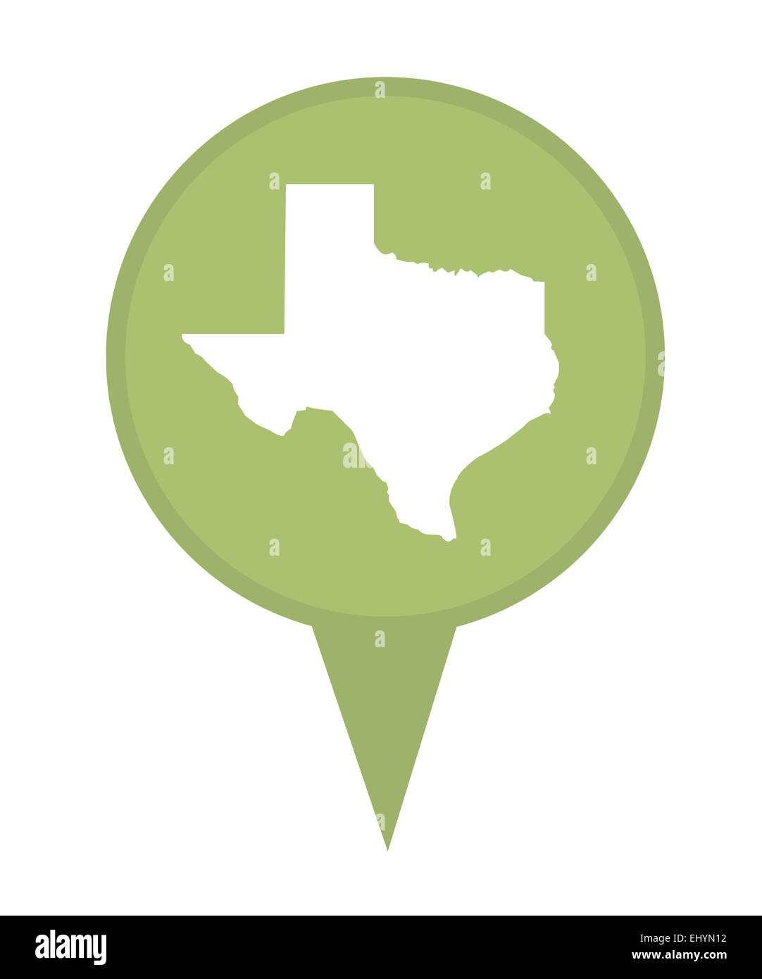L'état américain du Texas épingle isolé sur un fond blanc. Banque D'Images
