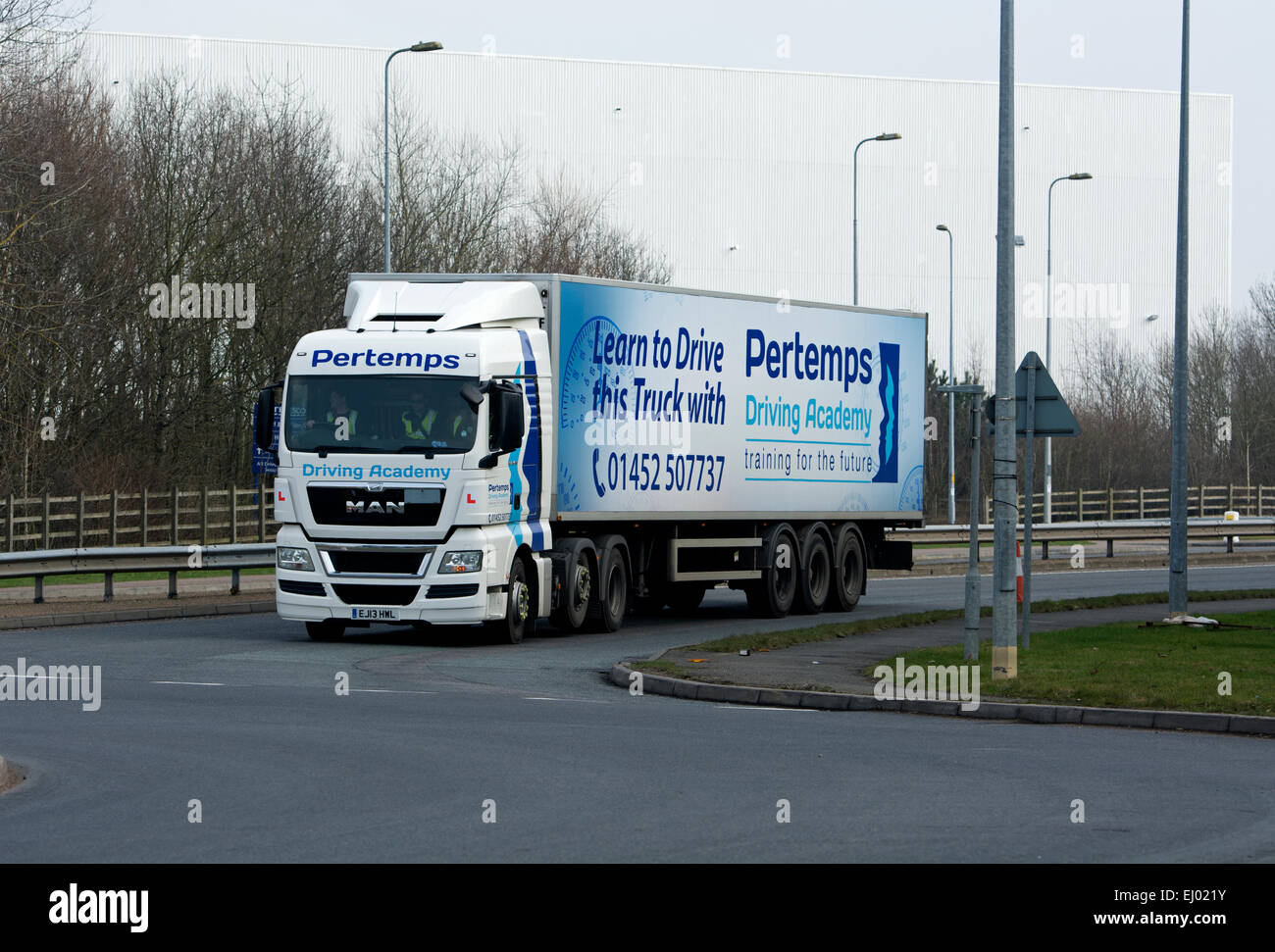 Pertemps leçons de conduite camion à DIRFT, Daventry, Royaume-Uni Banque D'Images